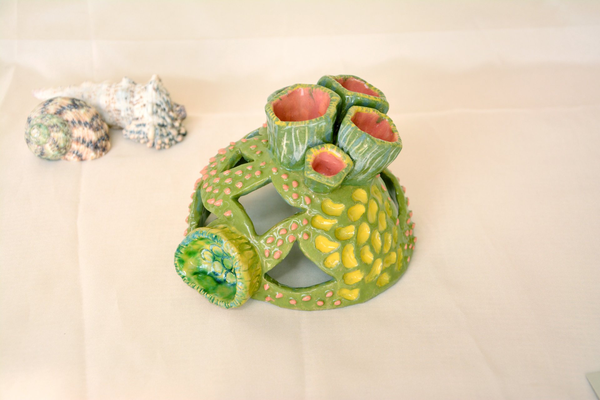 Coral green - Ceramic for aquarium, width 12 cm, height 9 cm, photo 5 of 6.