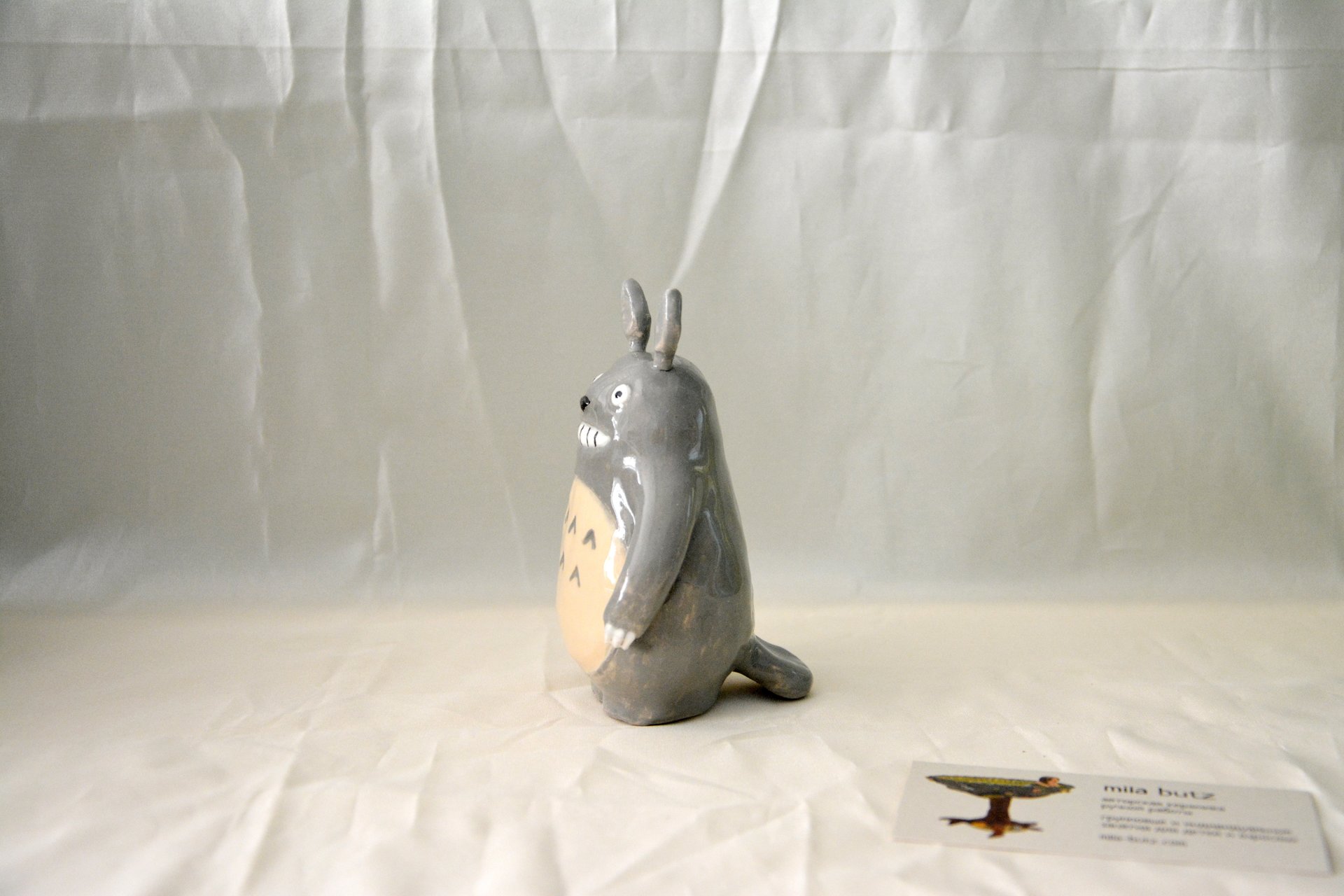 Ceramic figurine Totoro, height - 11 cm, photo 2 of 5.