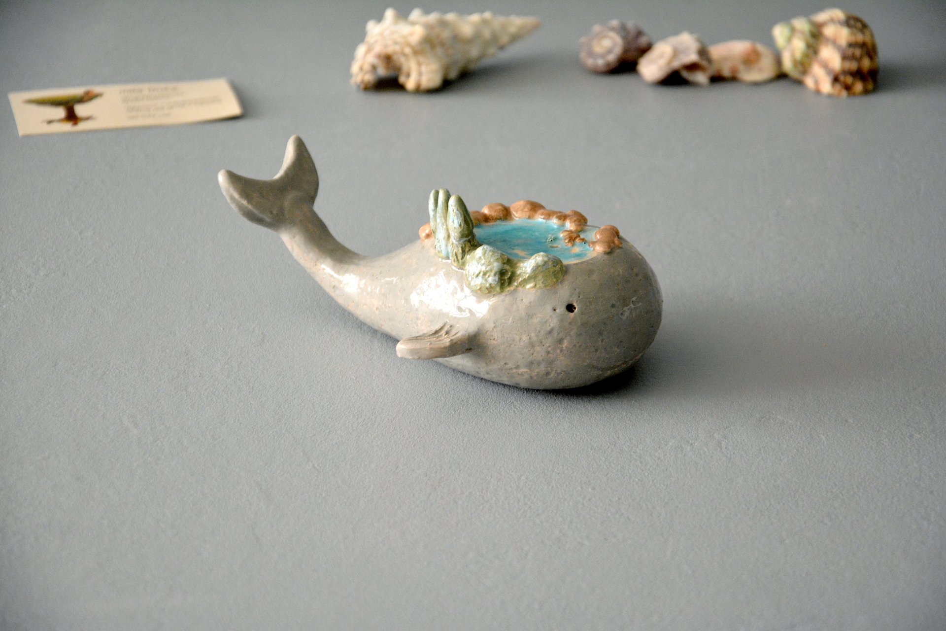 Little whale - Ceramic fishes, height - 5 cm, photo 4 of 5.