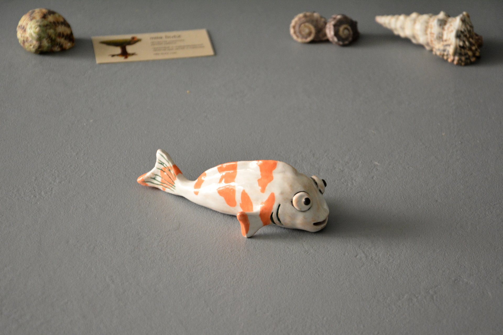Ceramic Figurine of the Koi fish carp, length - 14 cm, width - 6 cm, height - 5 cm, photo 4 of 6.