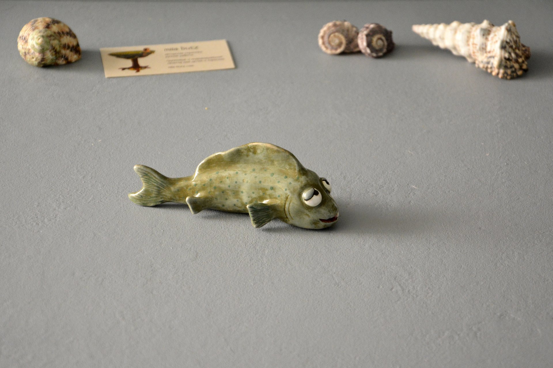 Ceramic figurine of a fish of the Tooth, height - 5 cm, length - 14, width - 5 cm., photo 5 of 7.