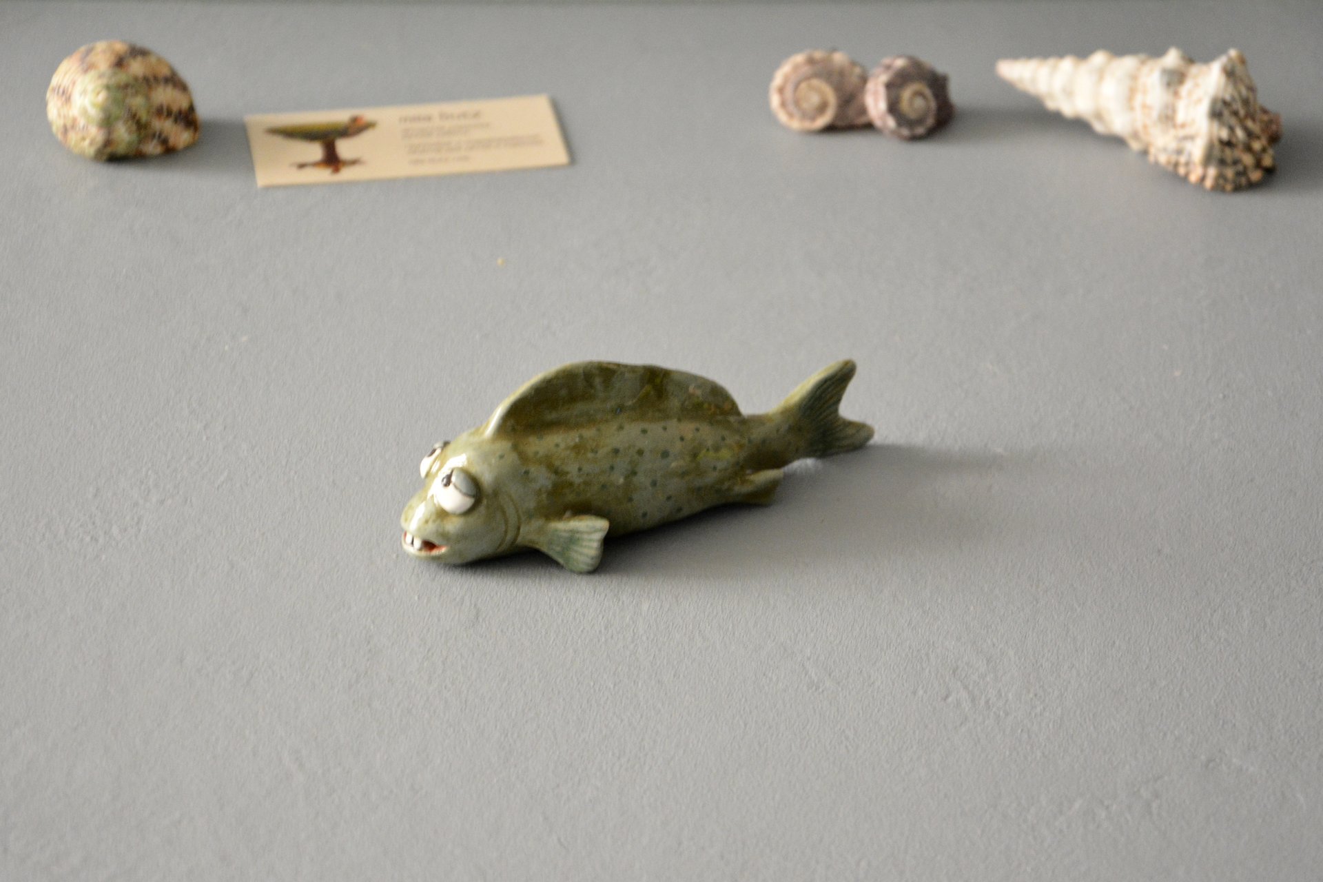 Ceramic figurine of a fish of the Tooth, height - 5 cm, length - 14, width - 5 cm., photo 3 of 7.