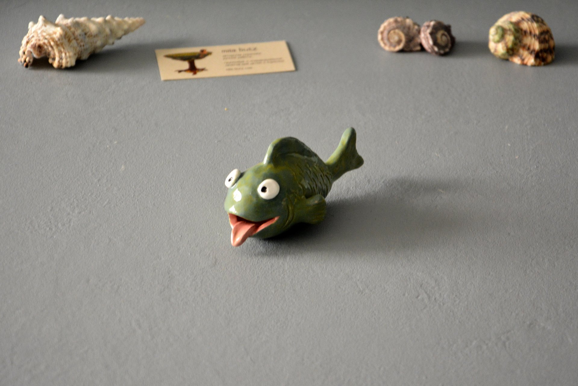 Керамическая фигурка рыбки улыбаки, длина - 12.5 см, высота - 6 см, фото 2 из 6.