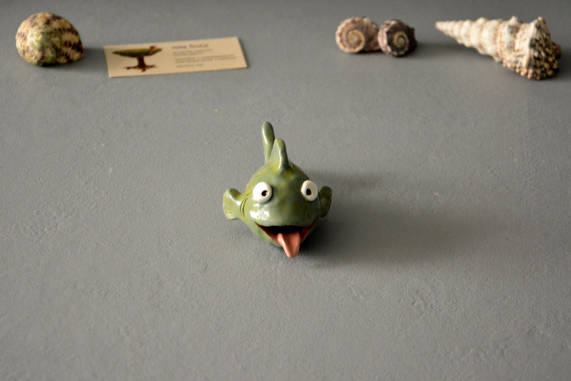 Ceramic fish figurine smiling, length - 12.5 cm, height - 6 cm, photo 3 of 6.