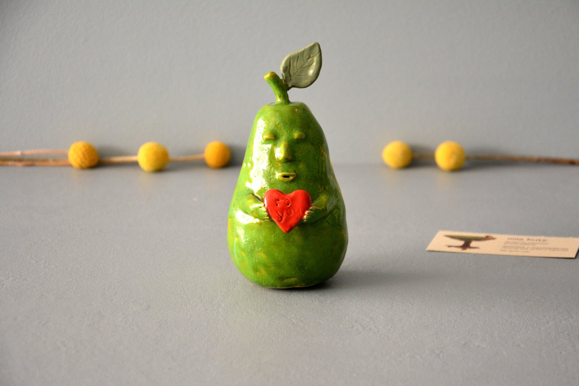 Pear with Love - Ceramic other figures, height - 12 cm, photo 2 of 5.