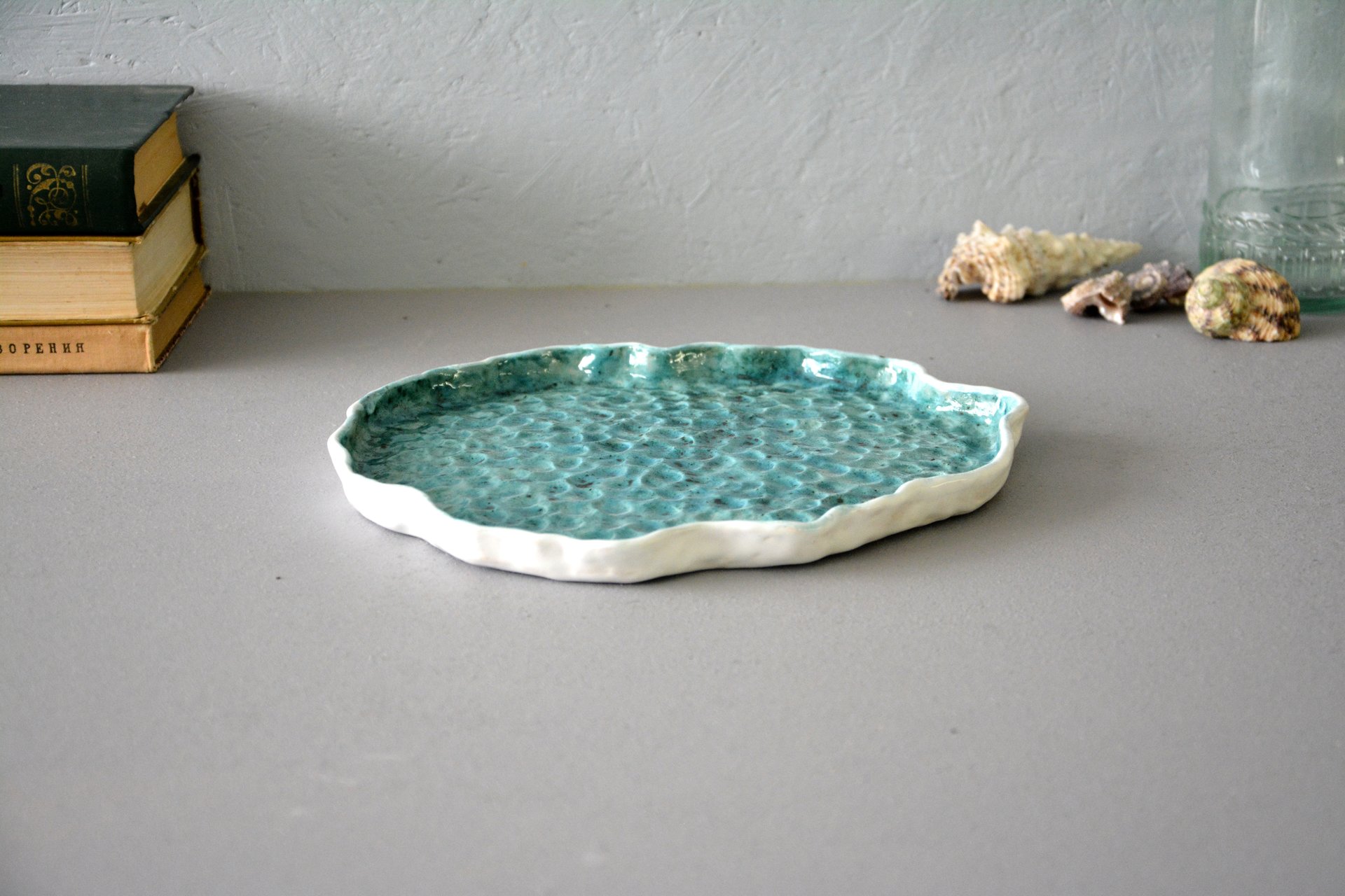 Кусочек моря - Керамические тарелки, 23 * 24,5 см, фото 4 из 4.