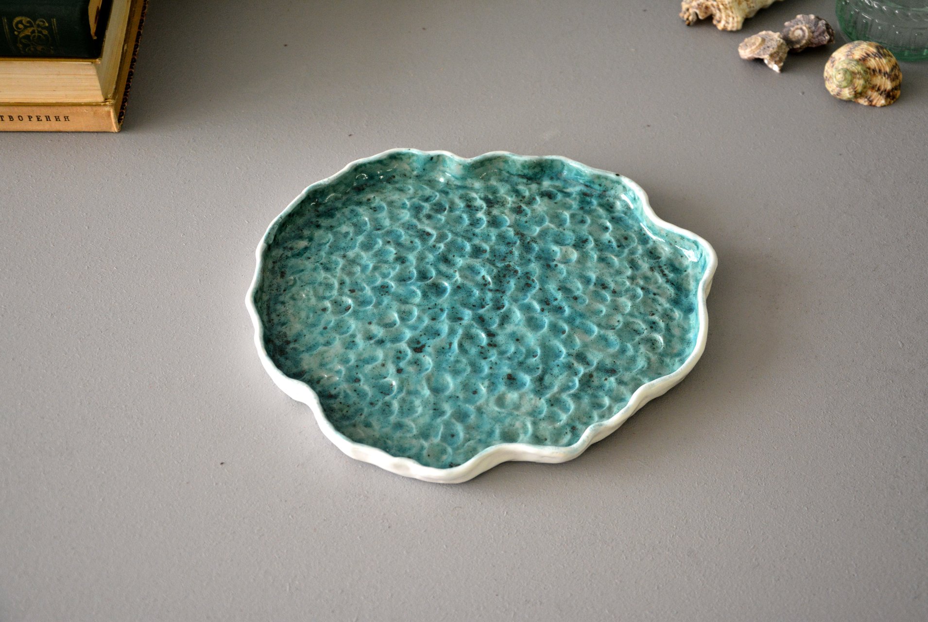 Кусочек моря - Керамические тарелки, 23 * 24,5 см, фото 2 из 4.