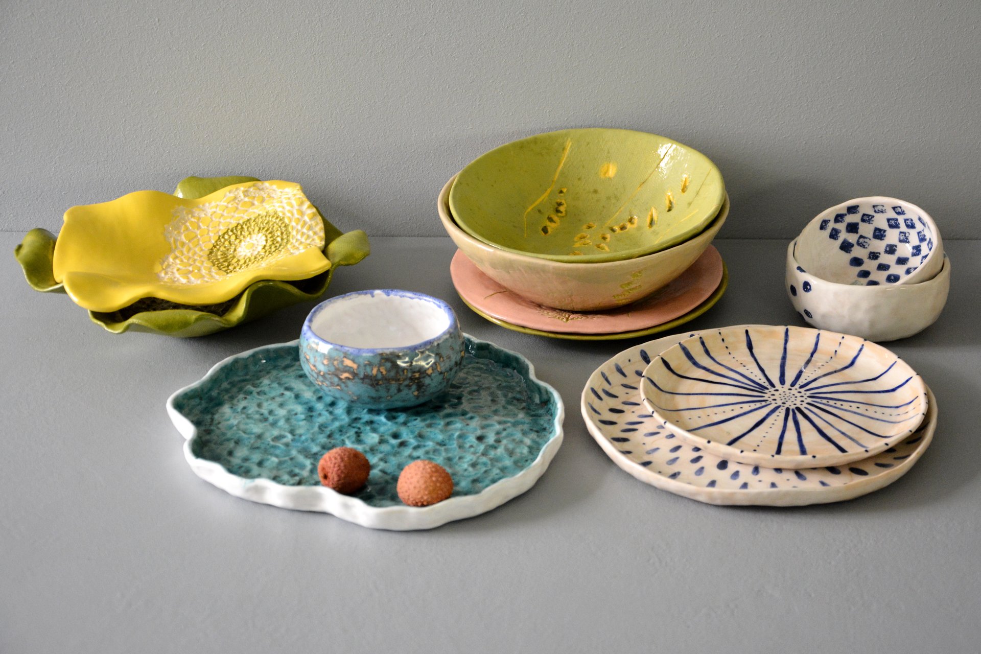 Ceramic exclusive plates, handmade