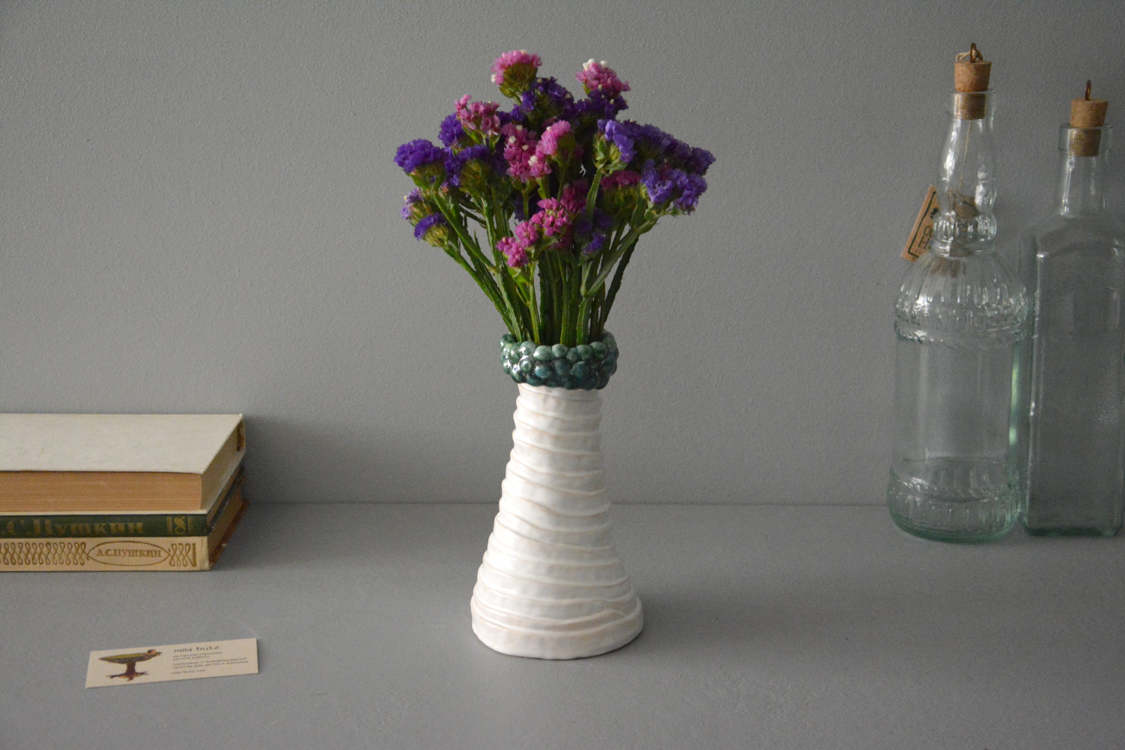 Декоративная ваза Жгуты и шарики, высота - 17,5 см, фото 3 из 6. 1208.