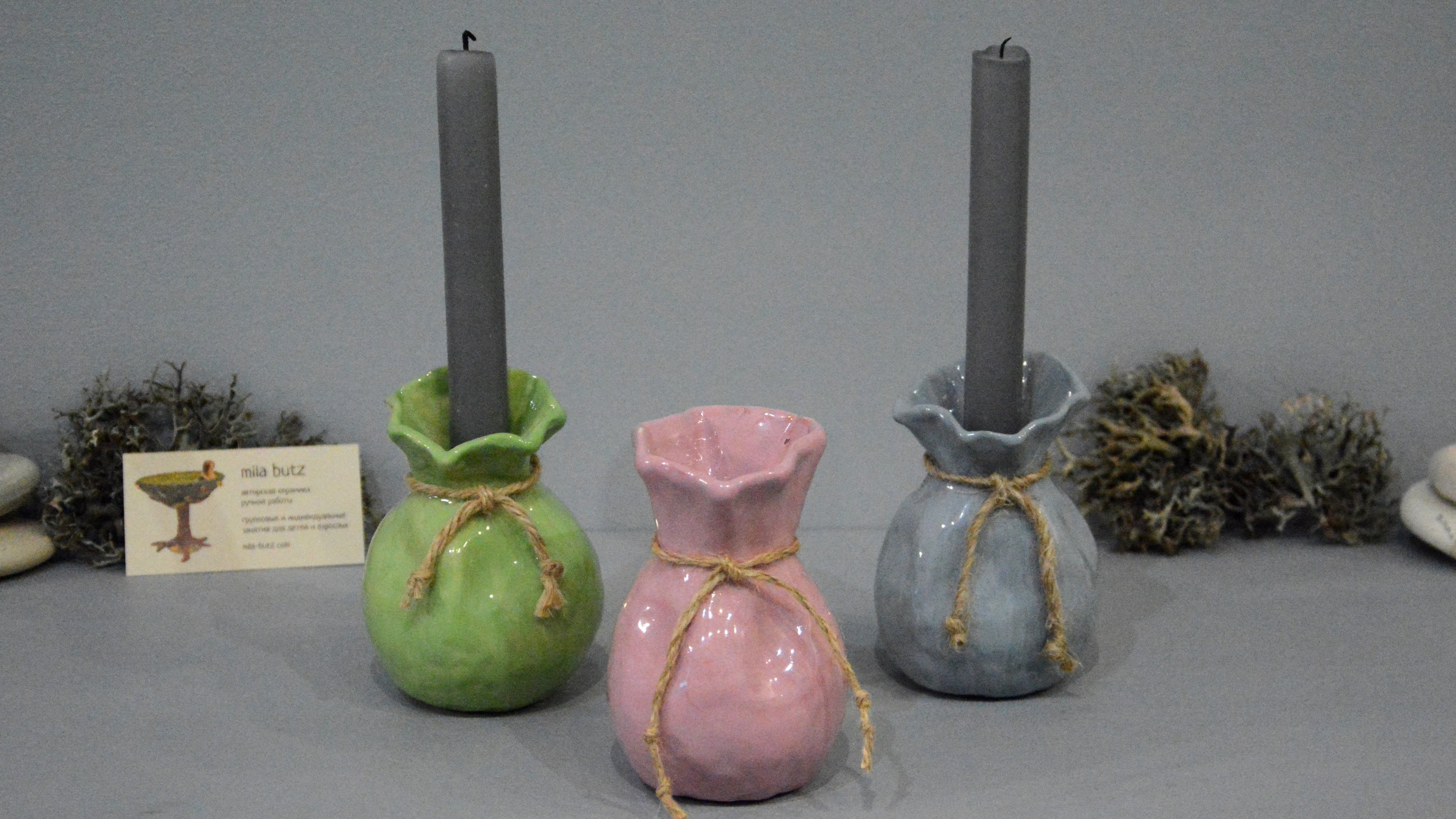 Interior vase «Pink Bagful», height - 11 cm. Photo 1294-3840-2160.
