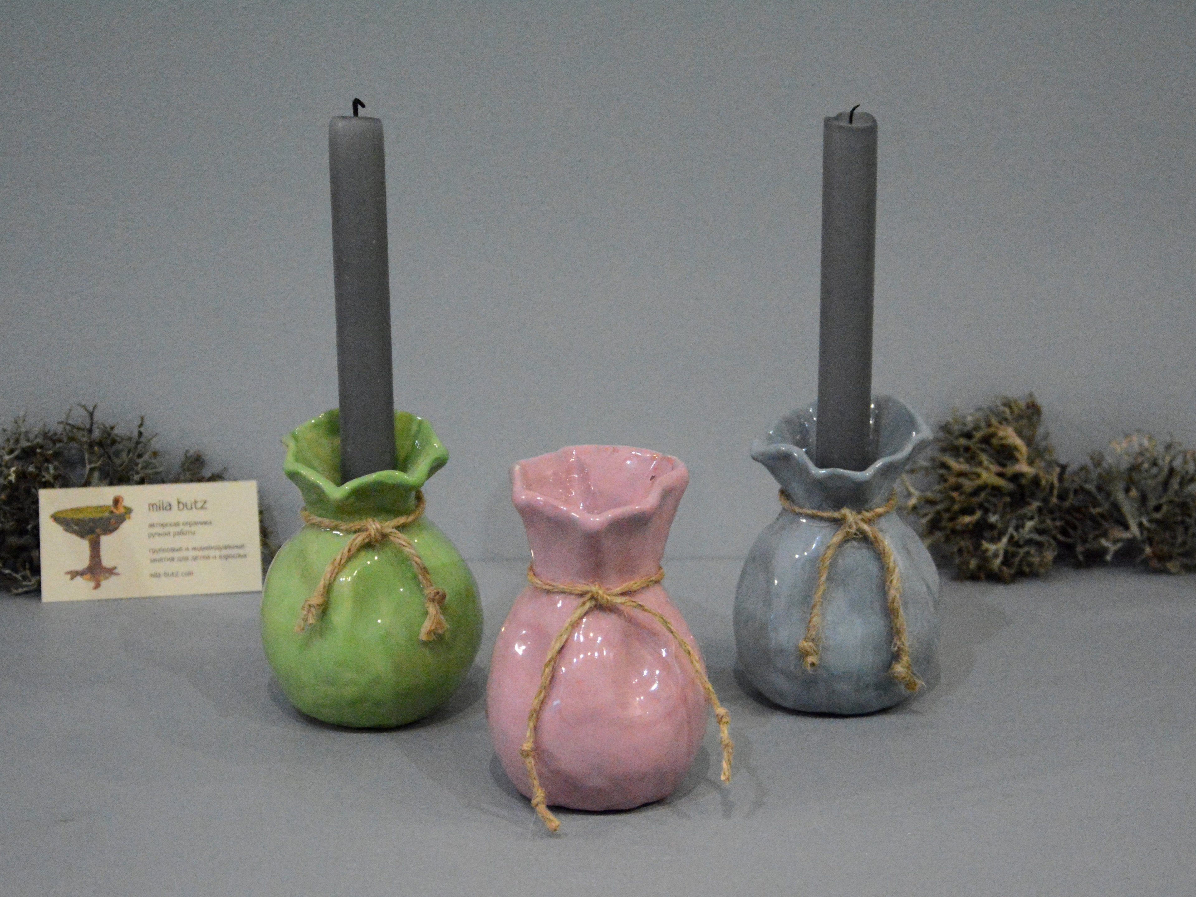 Interior vase «Pink Bagful», height - 11 cm. Photo 1294-3840-2880.