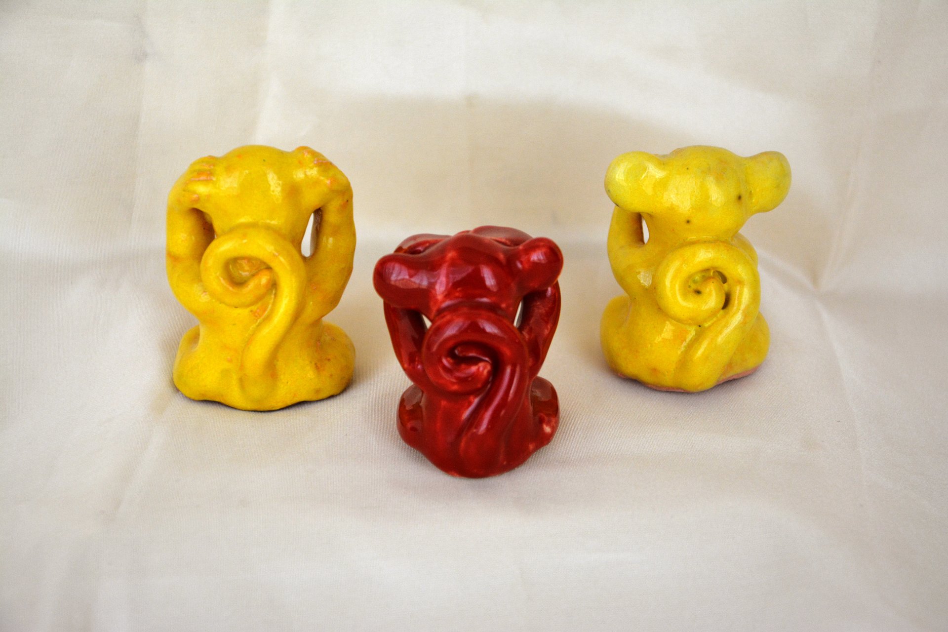 Set of Monkeys «No evil» - Animals and birds, height - 6 cm and 7,5 cm, photo 2 of 2.