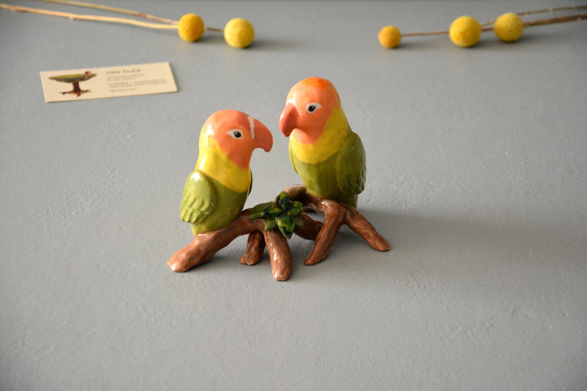 Неразлучники - Звери и птицы, высота - 10,5 см, фото 2 из 4.