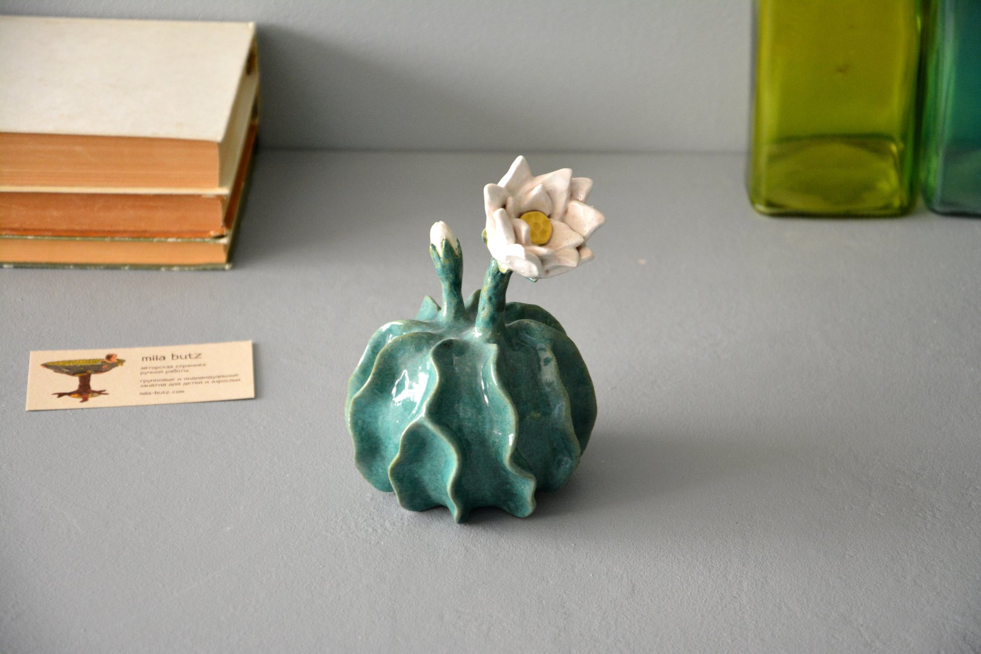 Керамический Нотокактус Оттo - Кактусы керамические, высота - 12 см, фото 5 из 6.