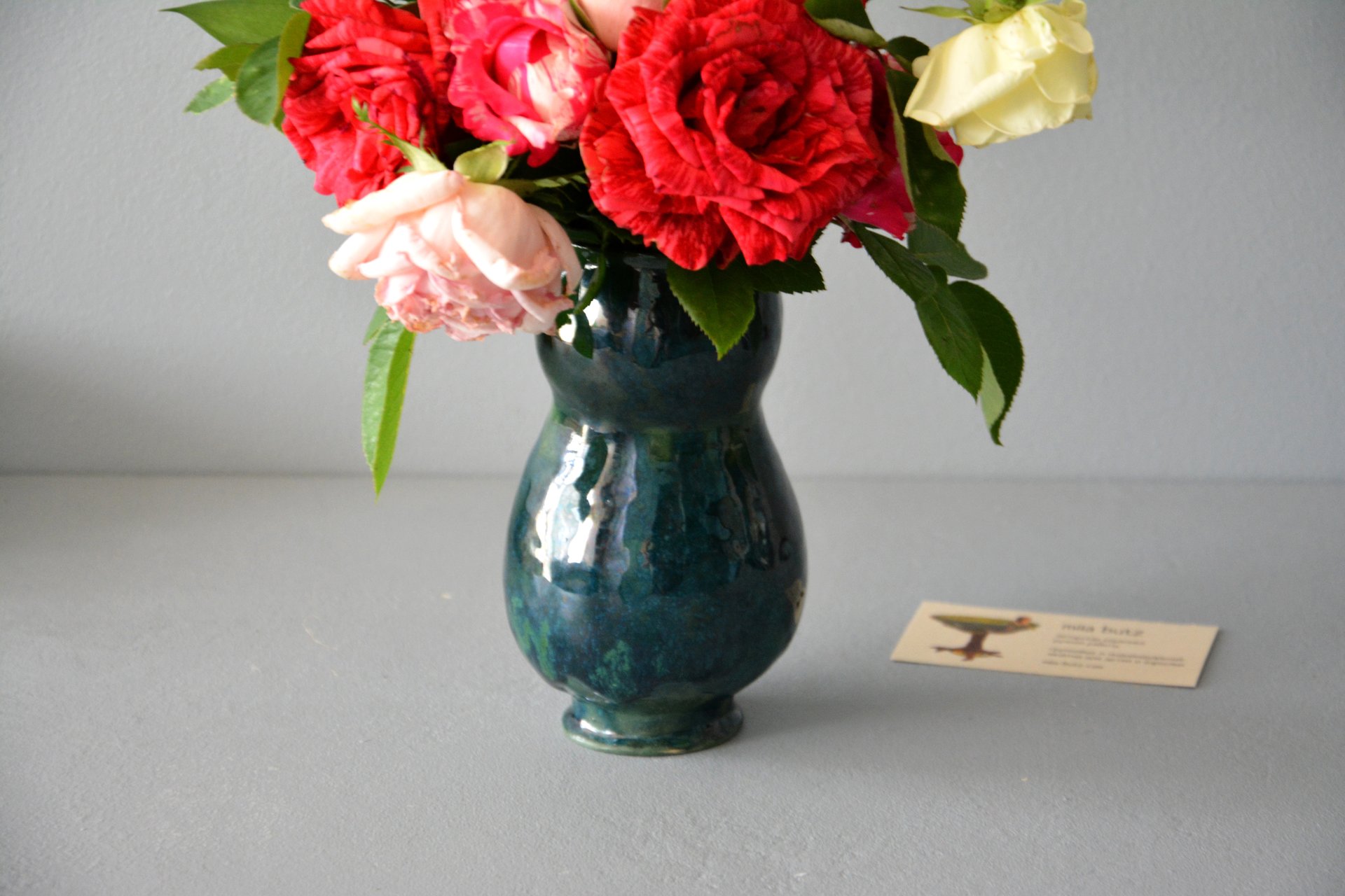 Декоративная ваза простой формы, высота - 15 см, фото 3 из 4. 1047.