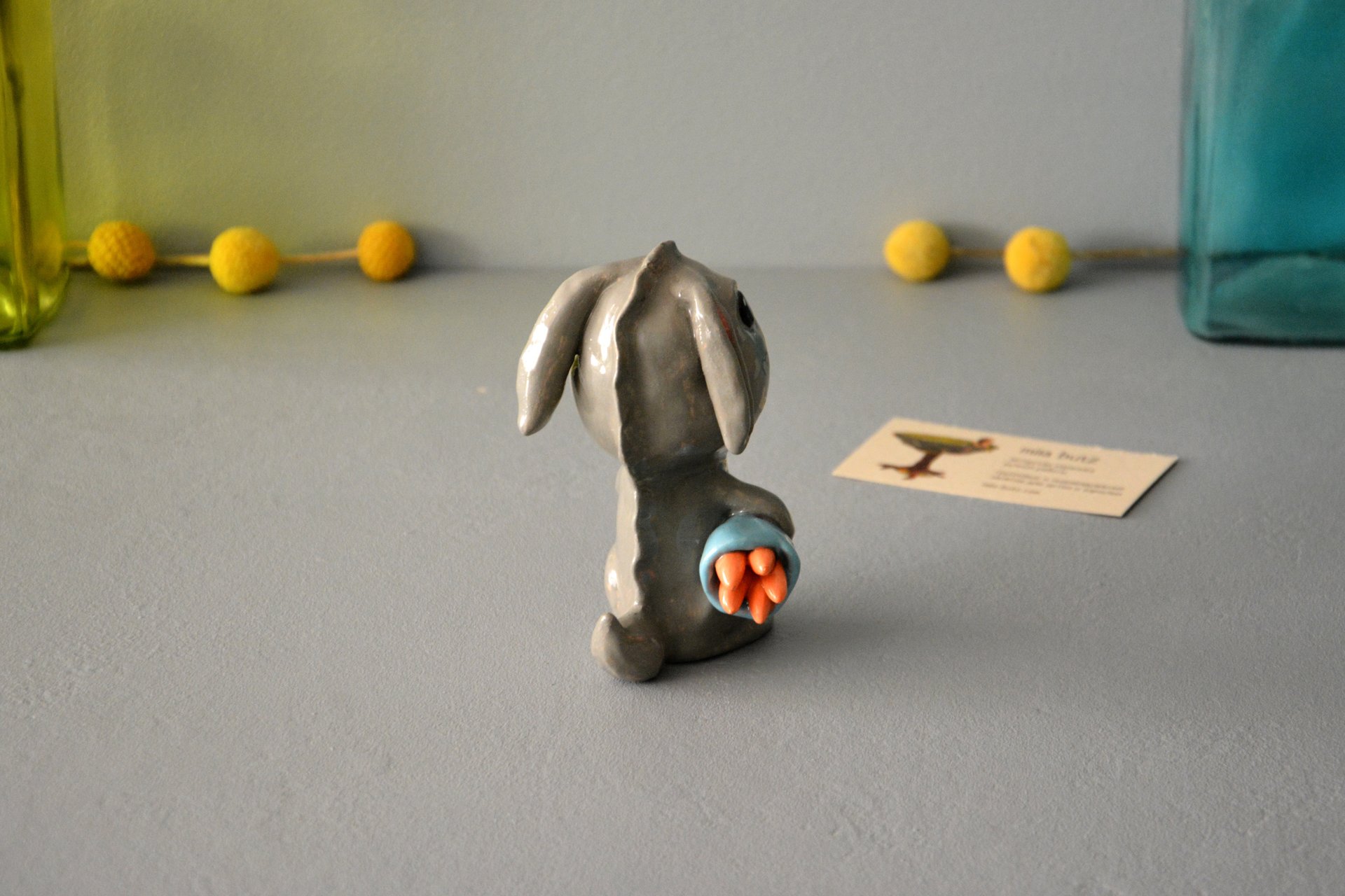 Clay figurine Saber-toothed Rabbit, height - 12 cm, photo 5 of 5.