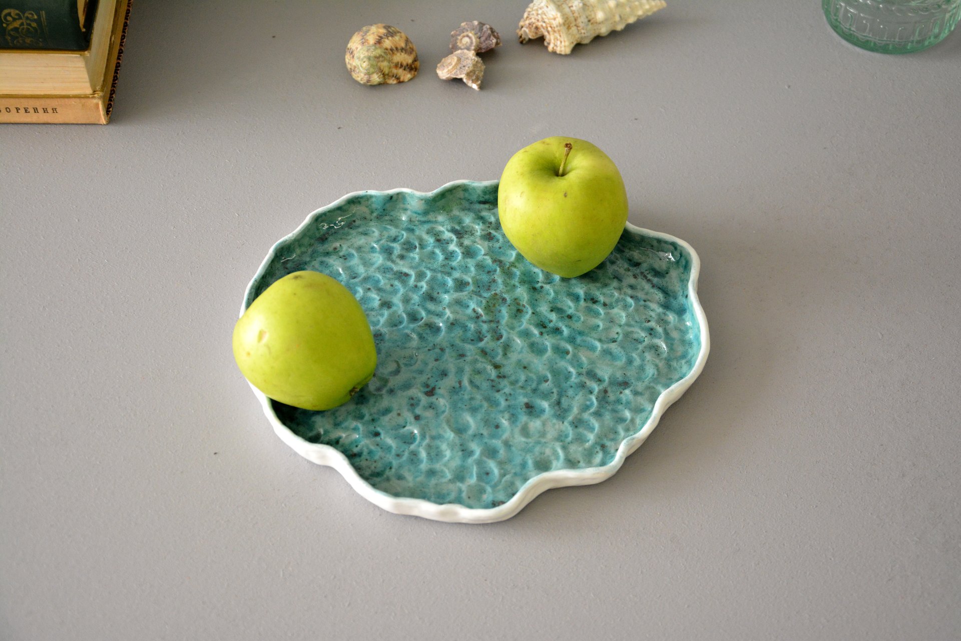 A piece of the sea - Сeramic Plates, 23 * 24,5 cm, photo 3 of 4.