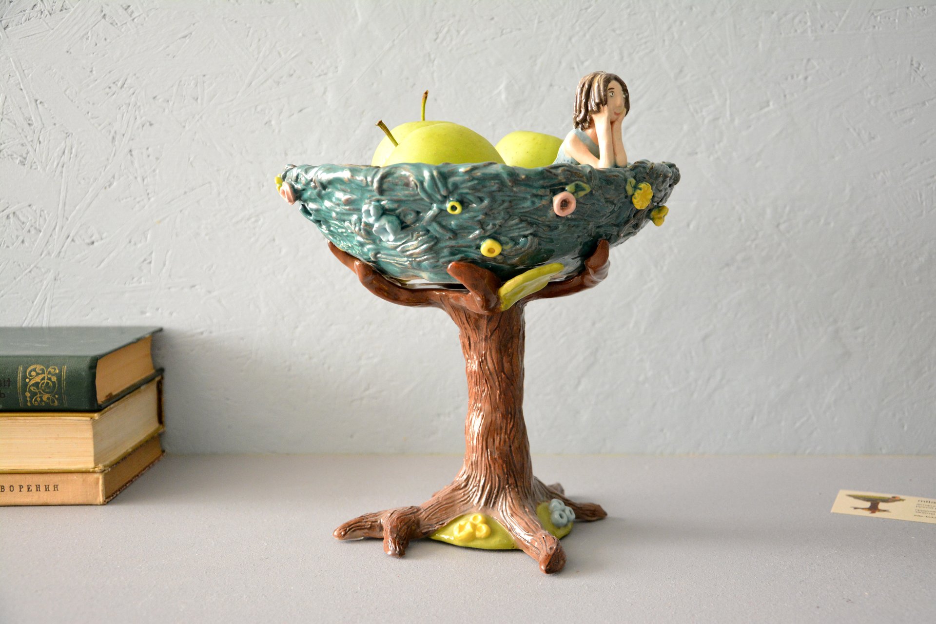 Vase for fruits, height - 21.5 cm, diameter - 21.5 cm, photo 2 of 3.