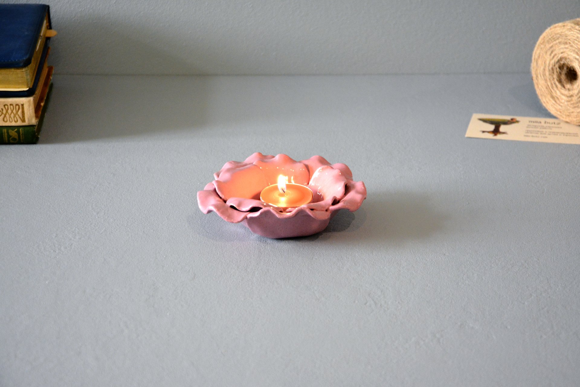 Candleholder White flower - Ceramic Candl-holders, diameter - 12 cm, photo 3 of 4.