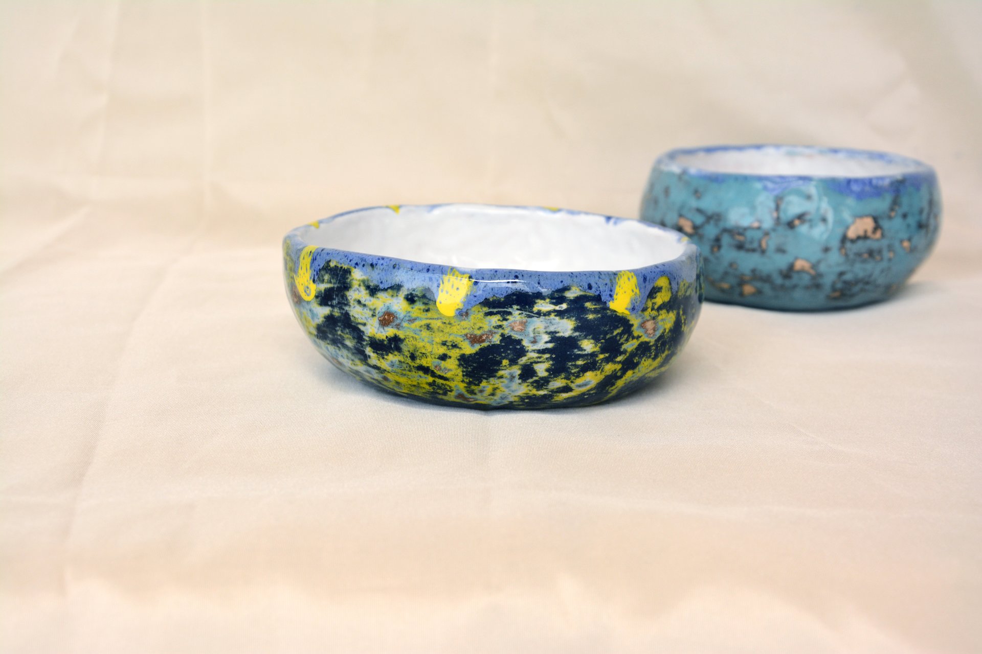 Multilayered dark-blue - Сeramic Plates, diameter - 11,5 cm, height - 4 cm, photo 3 of 3.