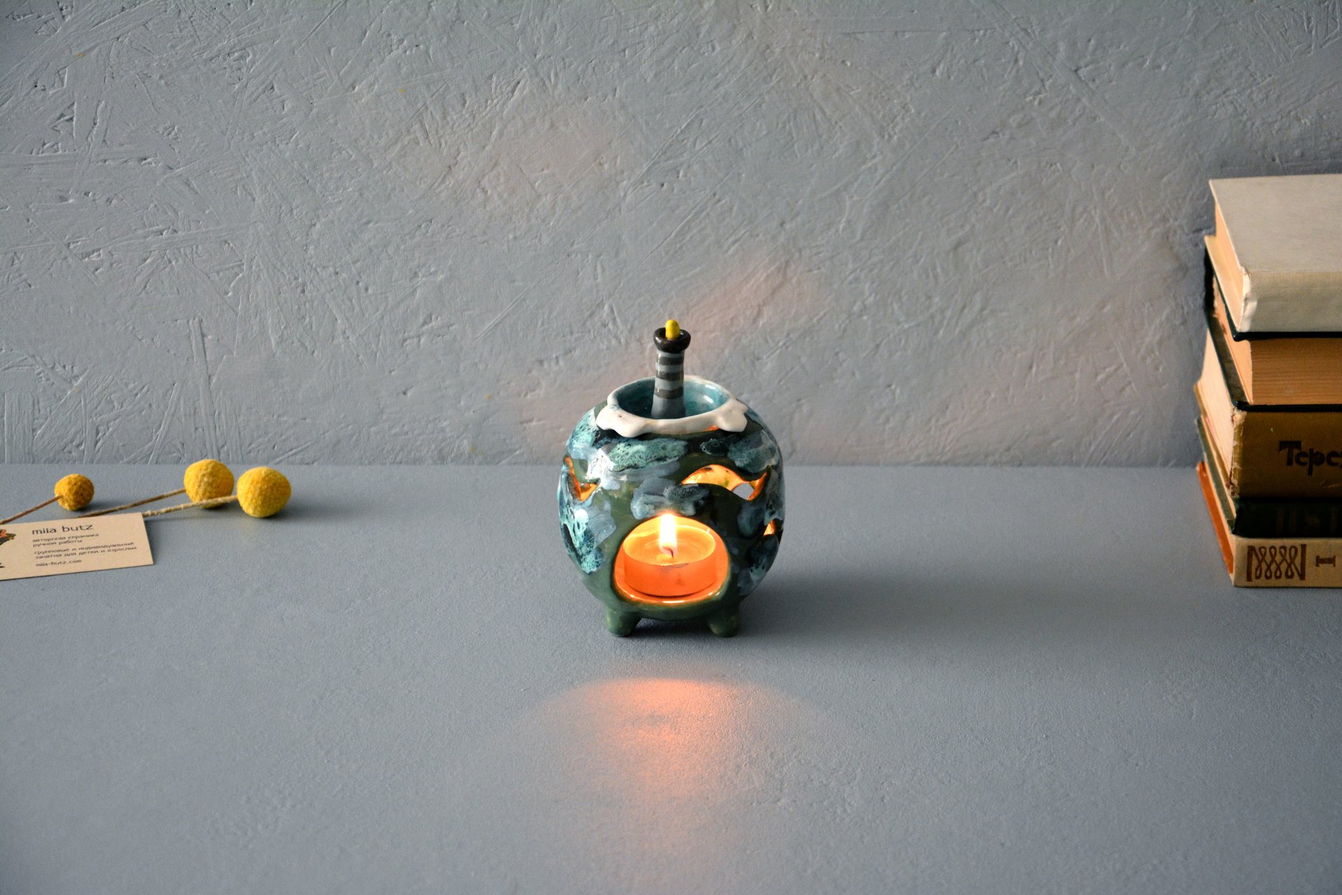 A Lighthouse - Oil burners, height - 12.5 cm, diameter - 9 cm, photo 3 of 4.