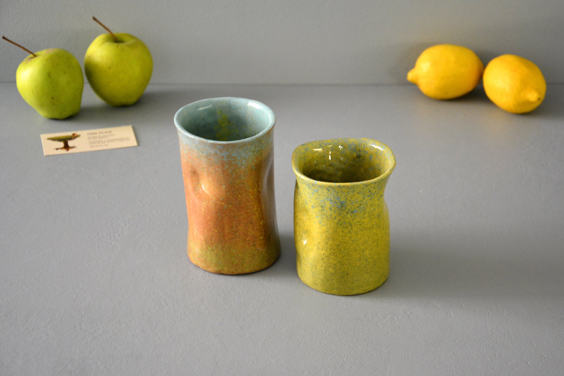 Glasses are wrinkled under the shape of hands, volume - 370 ml and 300 ml, photo 4 of 4.