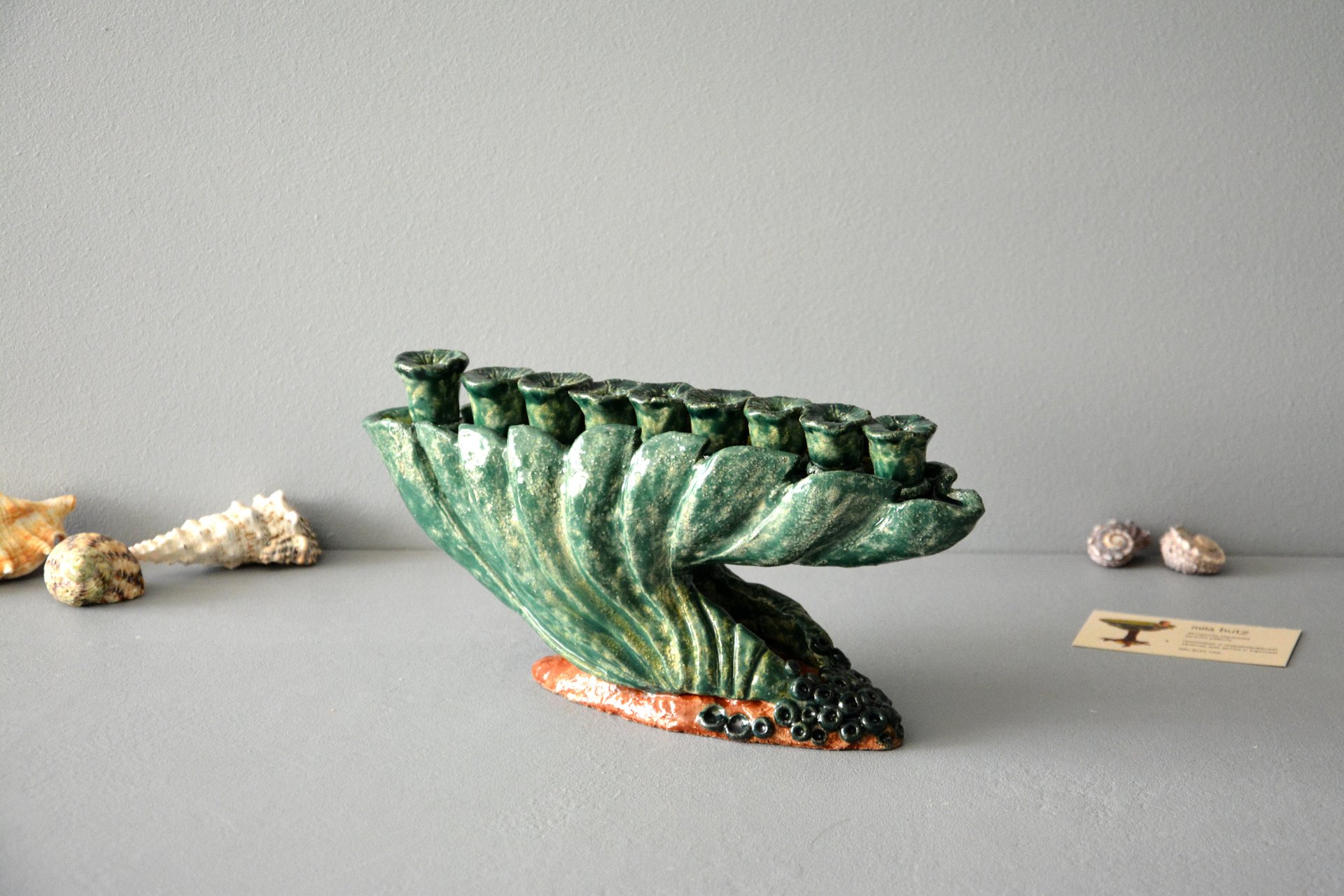 Еврейский подсвечник Ханукия, ширина - 30 см,  высота - 14 см, фото 5 из 6.