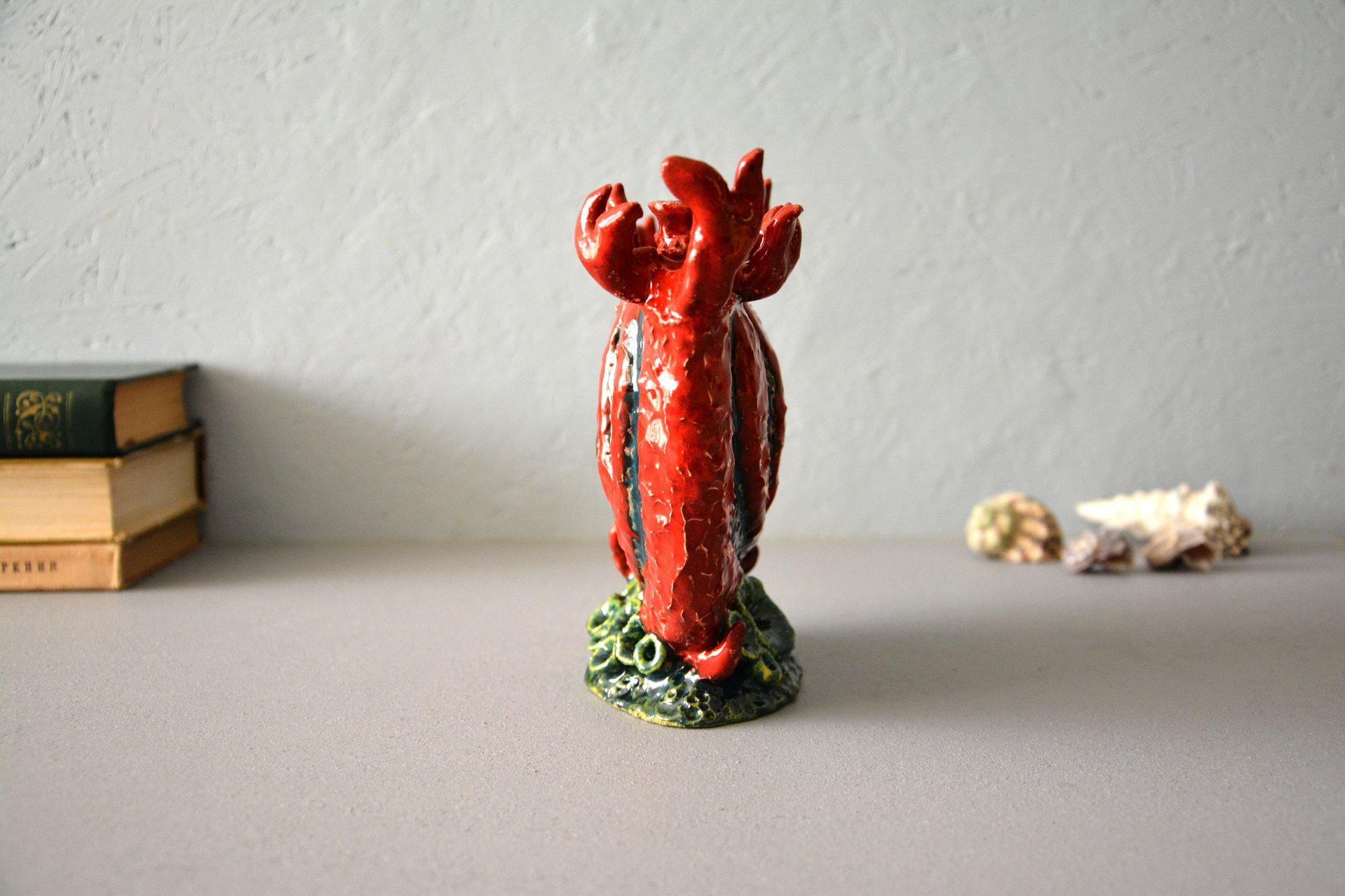 Еврейский подсвечник ханукия коралл, ширина - 27 см, высота - 16,5 см, фото 6 из 6.