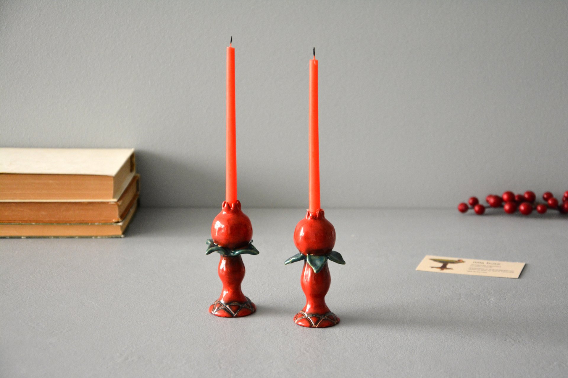 Pair of candlesticks for Shabbat, height - 9 cm, photo 2 of 4.