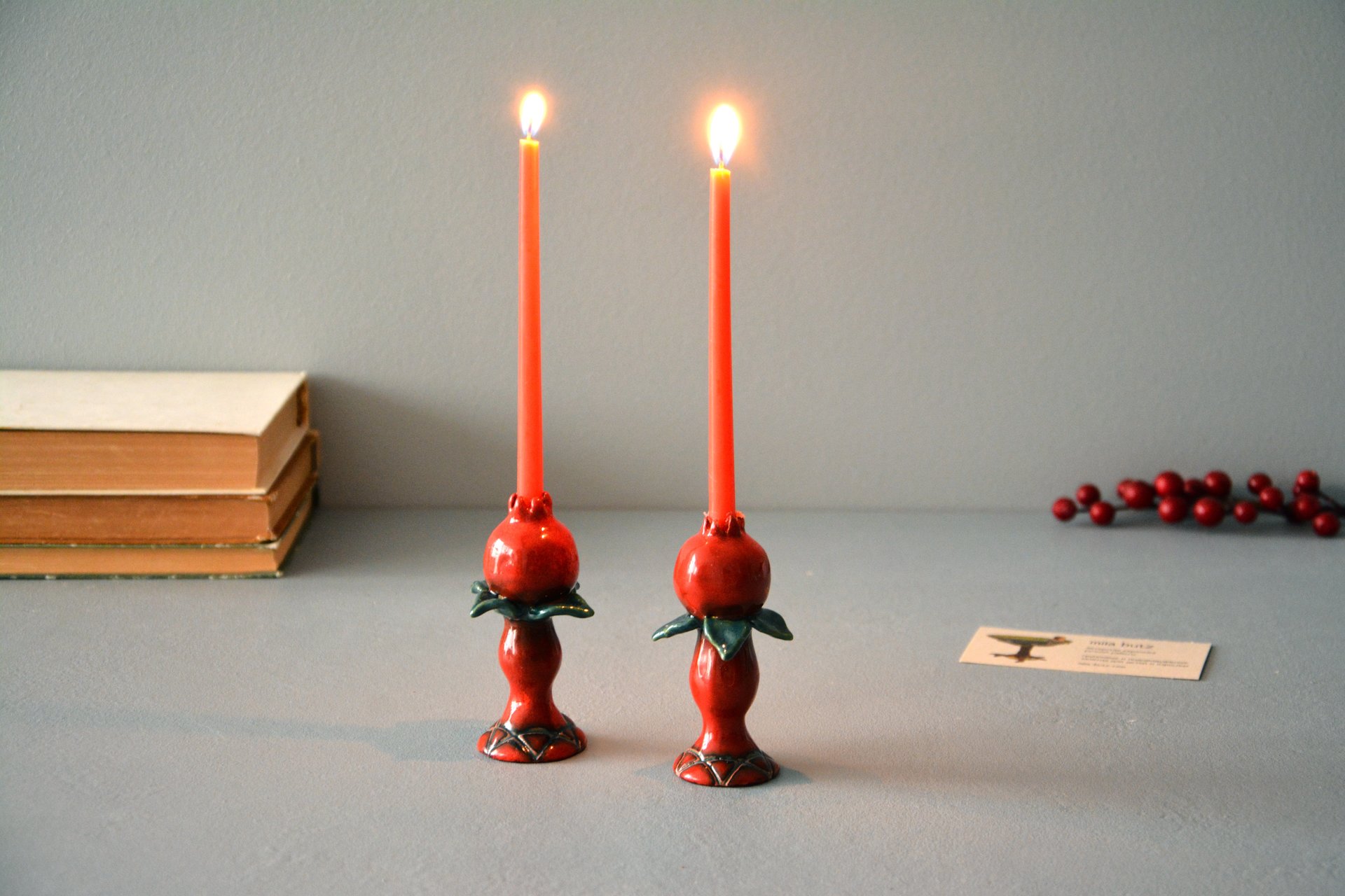 Pair of candlesticks for Shabbat, height - 9 cm, photo 3 of 4.