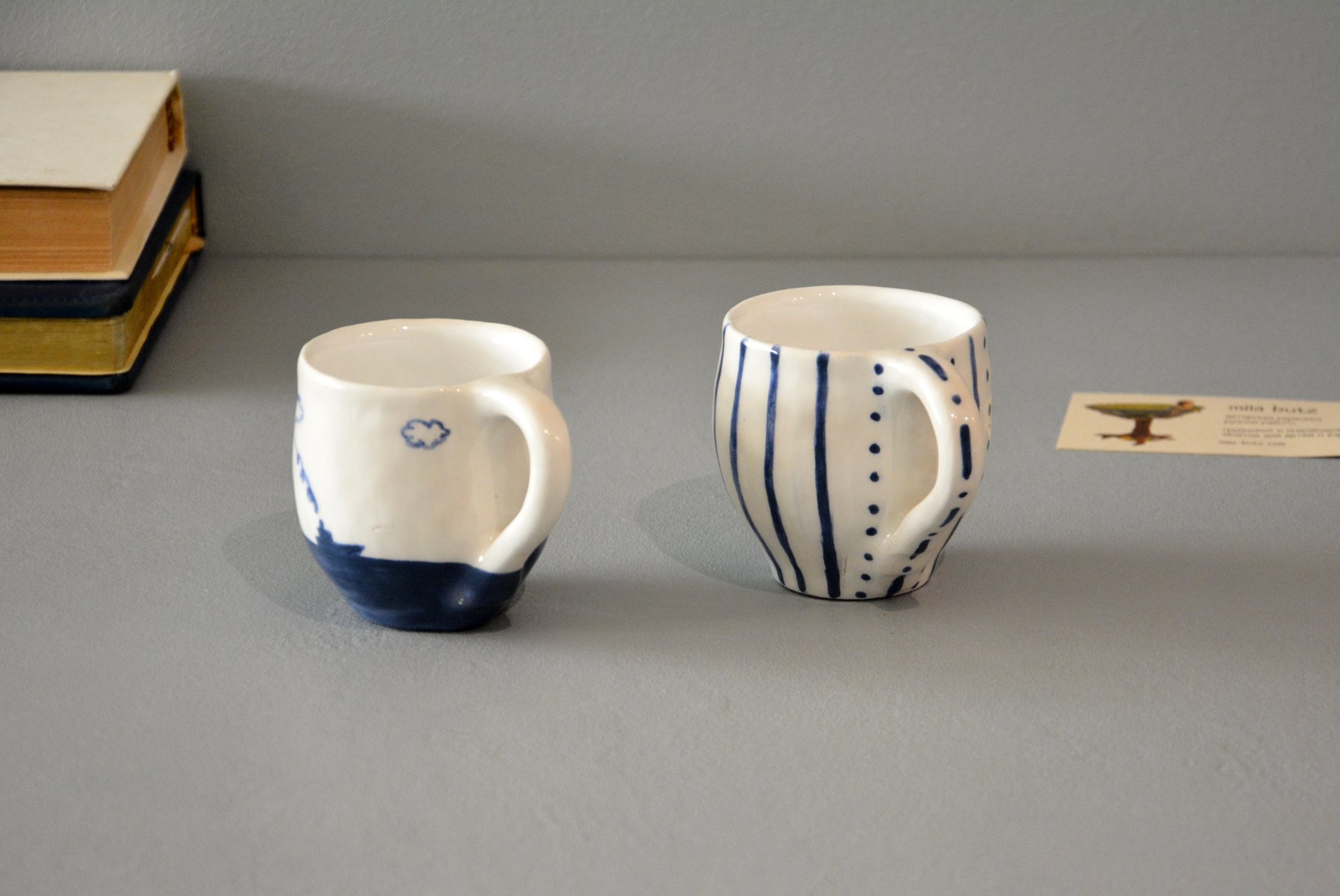 Pair of white cups for espresso, 100 ml and 150 ml, photo 2 of 5.