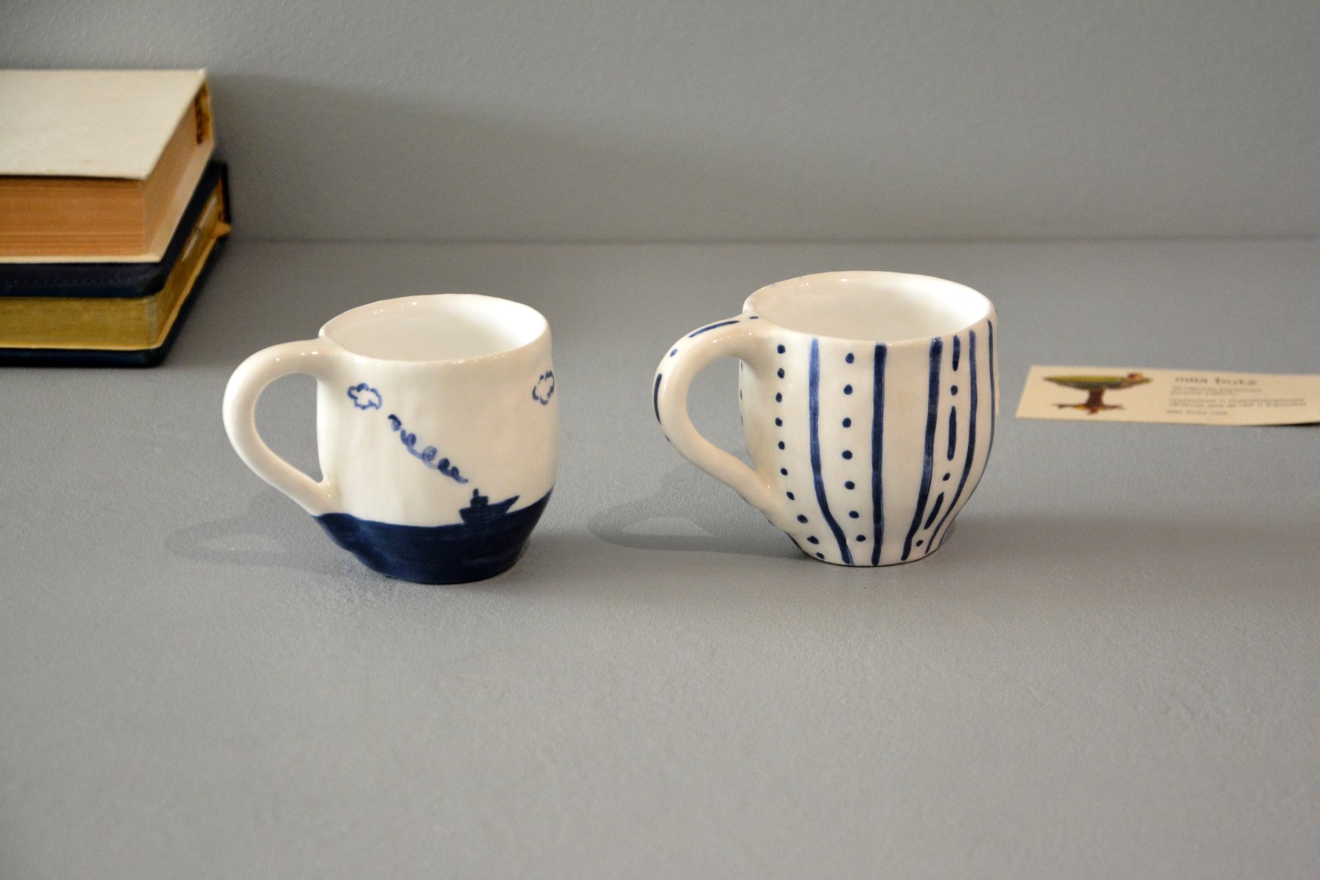 Pair of white cups for espresso, 100 ml and 150 ml, photo 4 of 5.