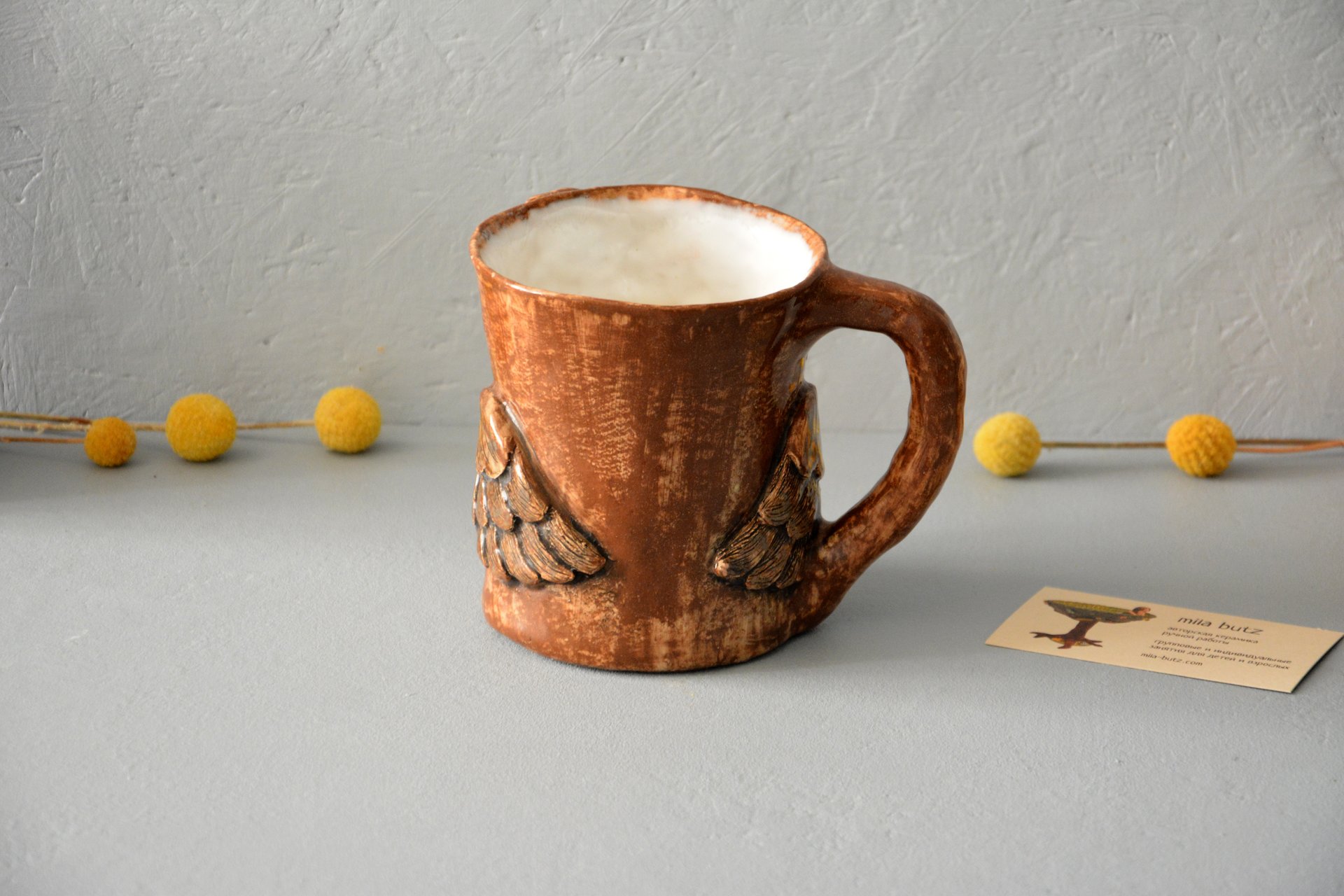 Чашка большого обьема — сова, обьем - 0.5 л, высота - 14 см, диаметр - 10 см, фото 4 из 6.