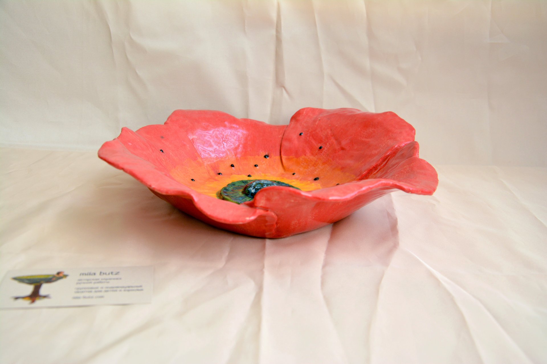 Фруктовница Мак 1 - Керамические блюда,  max диаметр - 30 см, высота - 7 см, фото 4 из 5.