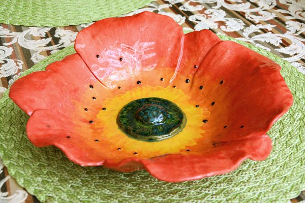 Фруктовница Мак 1 - Керамические блюда,  max диаметр - 30 см, высота - 7 см, фото 5 из 5.