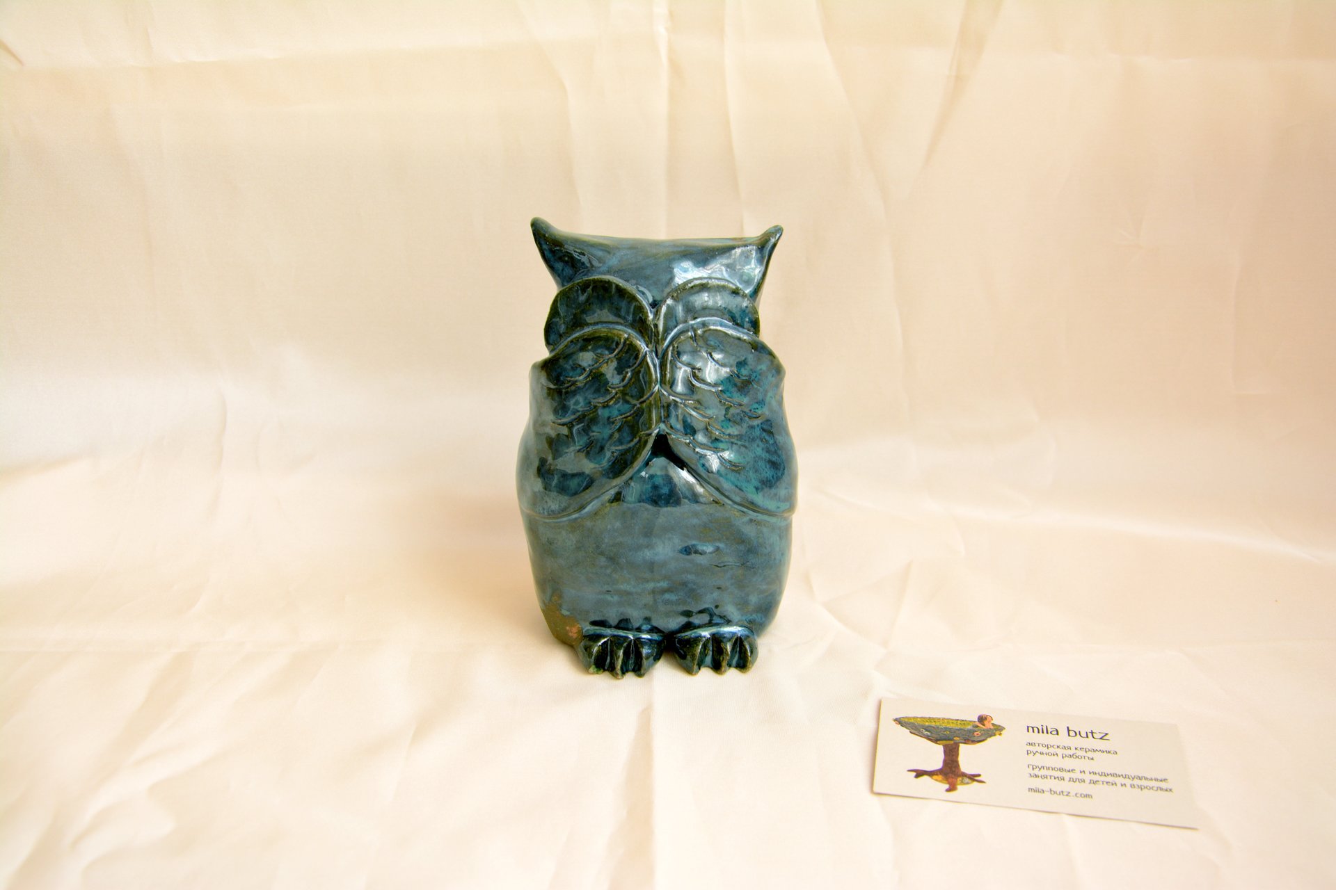 Сова «ничего не вижу» - Звери и птицы, высота - 14 см, фото 1 из 3.