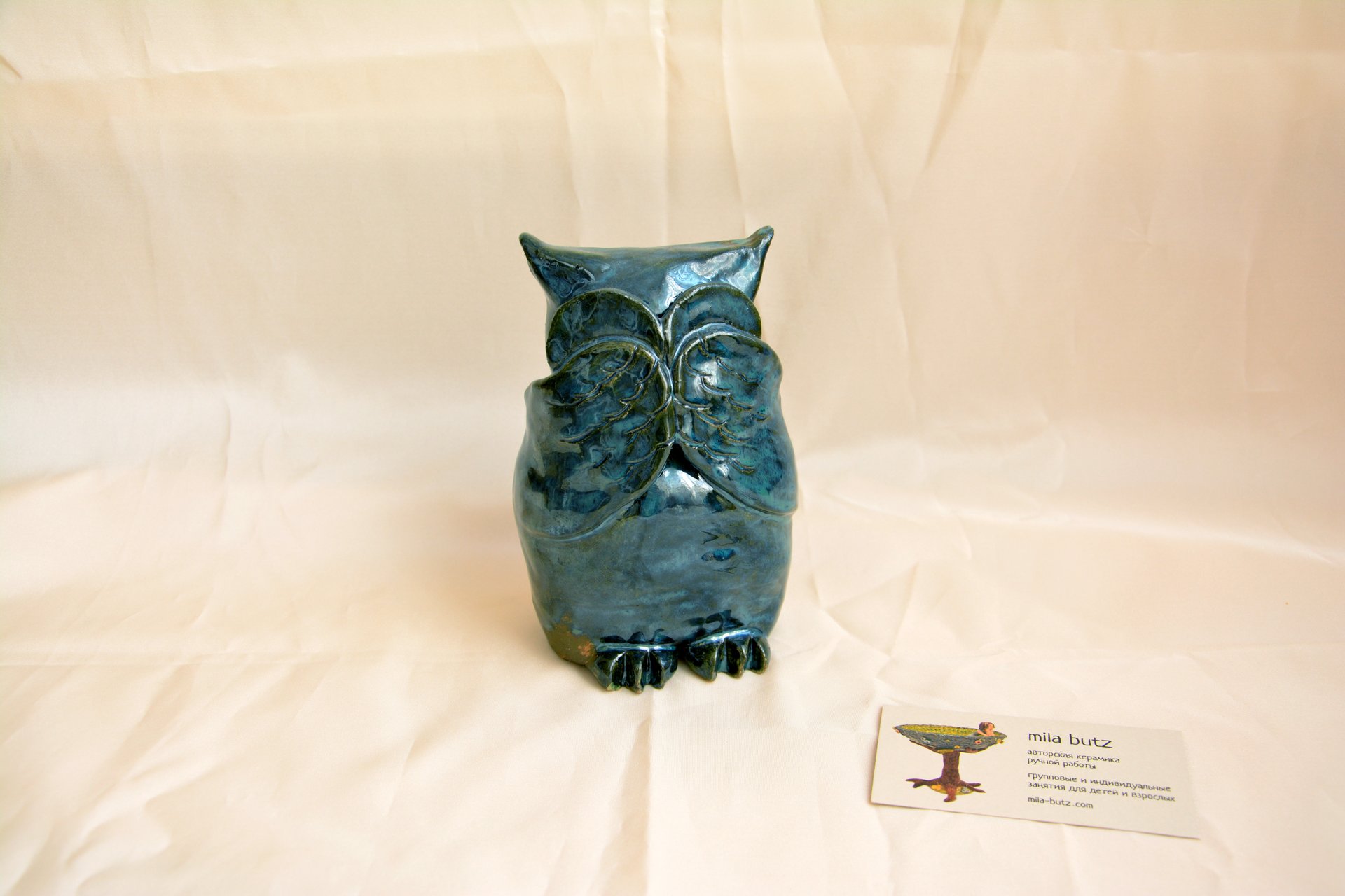 Сова «ничего не вижу» - Звери и птицы, высота - 14 см, фото 2 из 3.