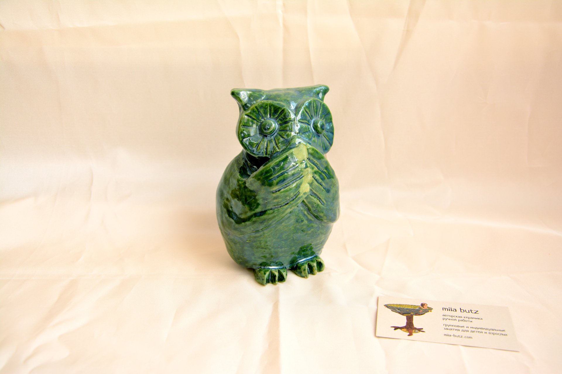 Сова «ничего не скажу» - Звери и птицы, высота - 14 см, фото 2 из 4.