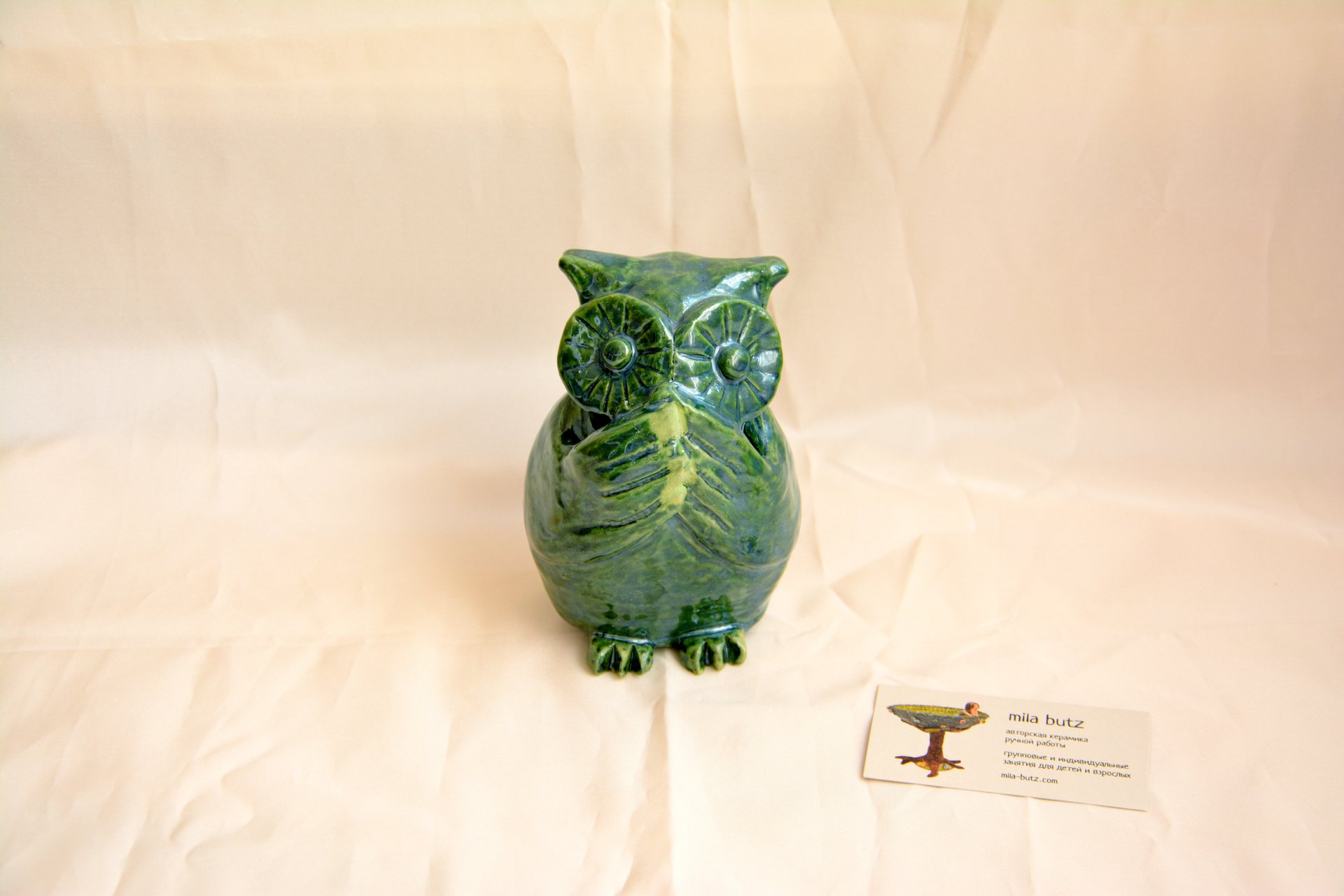 Сова «ничего не скажу» - Звери и птицы, высота - 14 см, фото 1 из 4.