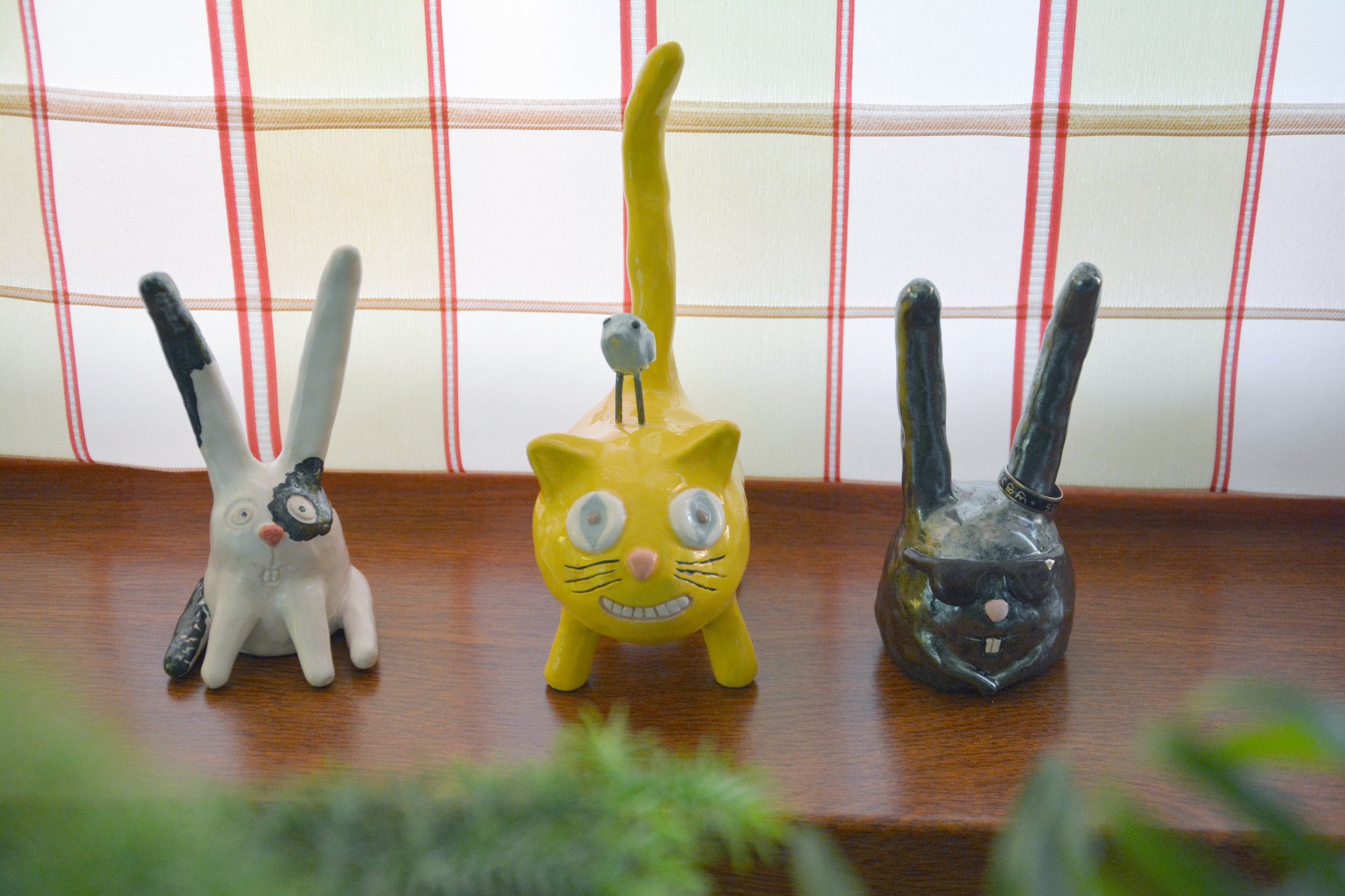 Котик « Чеширская улыбка» - Держатели для колец керамические, высота - 15 см, фото 3 из 3.