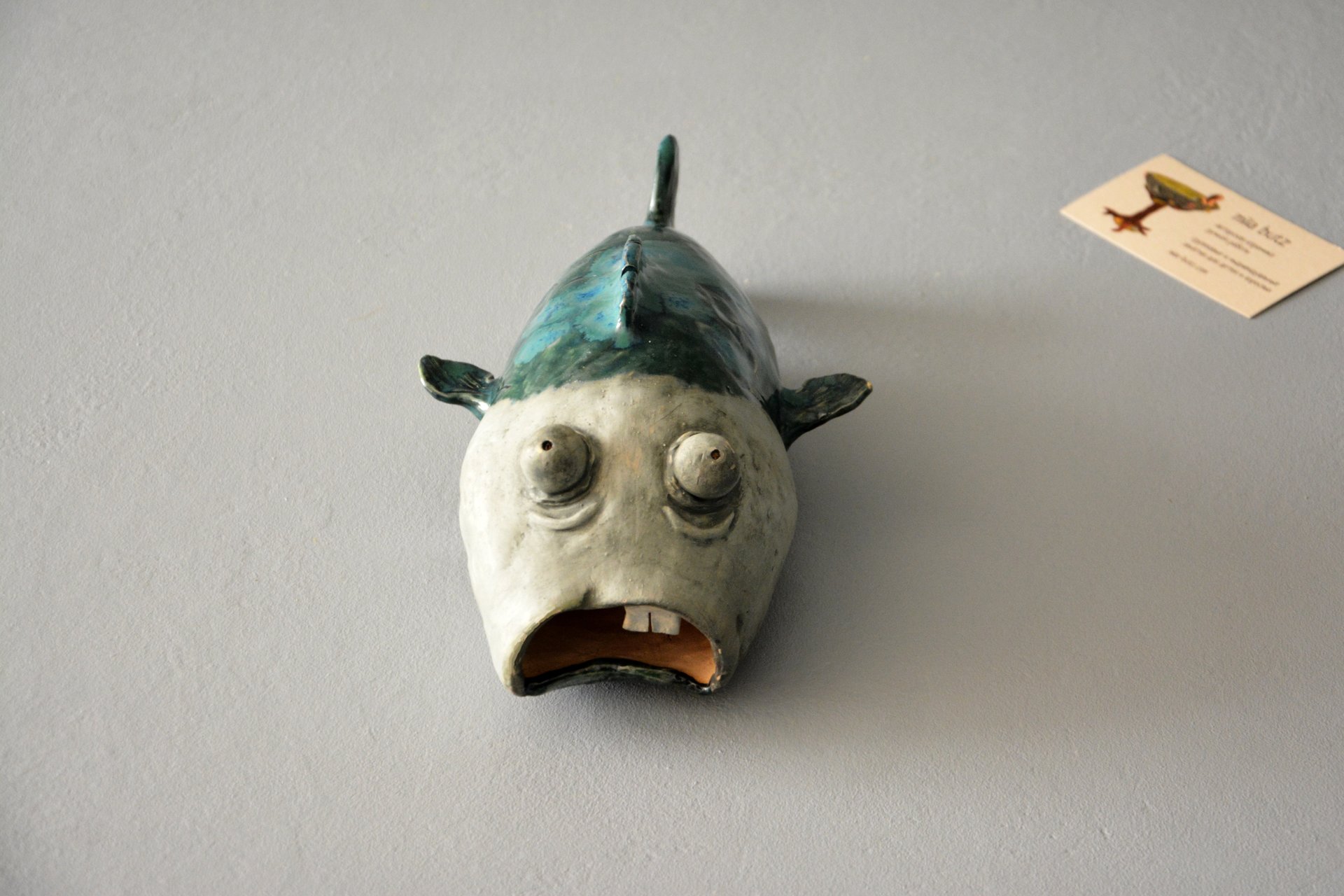 A figurine of a big fish made of clay, высота - 15 см, длина - 24 см, ширина - 11 см, photo 1 of 6.