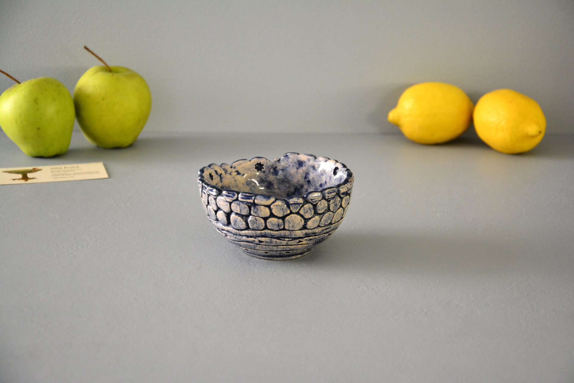 Синяя патина - Пиалы и Соусницы, высота - 6 см, диаметр - 11.5 см, фото 1 из 4.