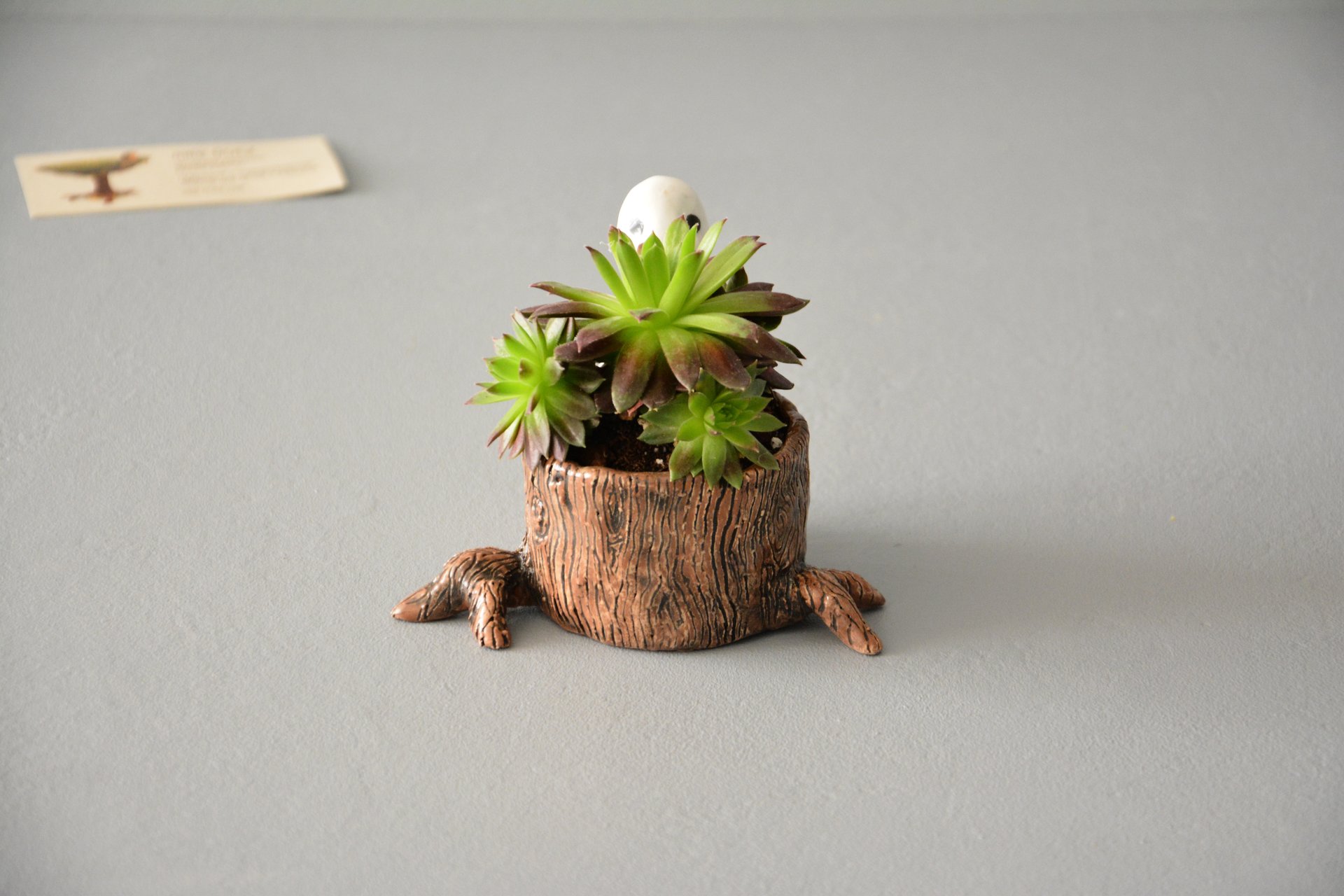 Фигурка Кодама дух дерева за пнем, высота - 9 см, диаметр пенька - 6см, фото 7 из 8.