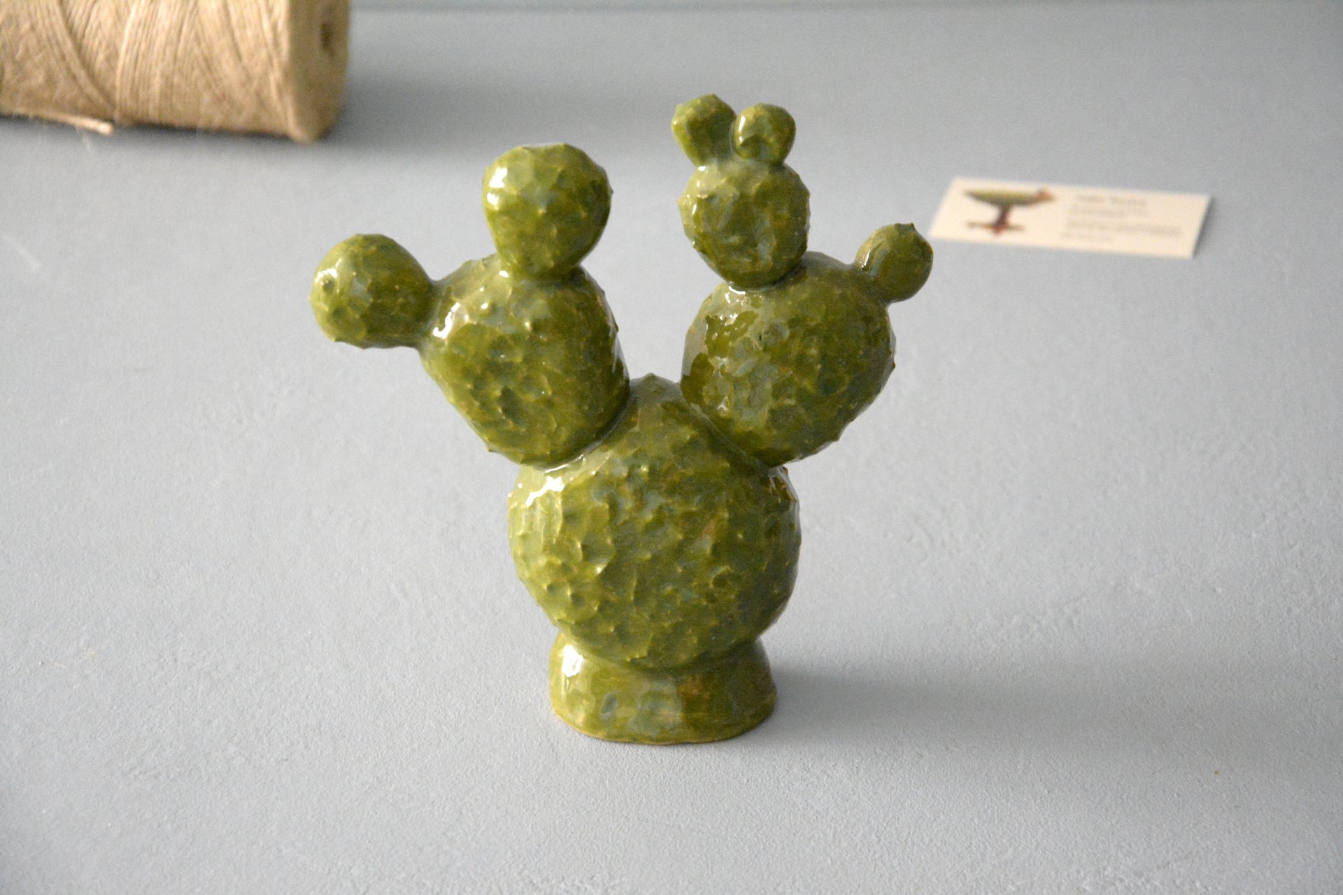 Кактус Опунция - Кактусы керамические, высота - 13 см, фото 4 из 5.