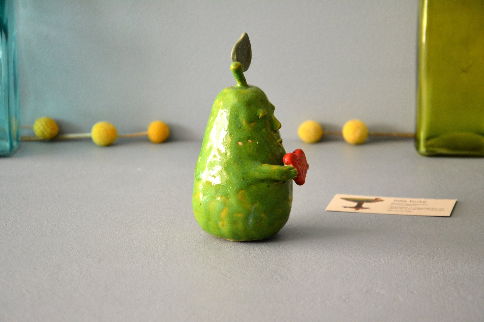 Pear with Love - Ceramic other figures, height - 12 cm, photo 4 of 5.