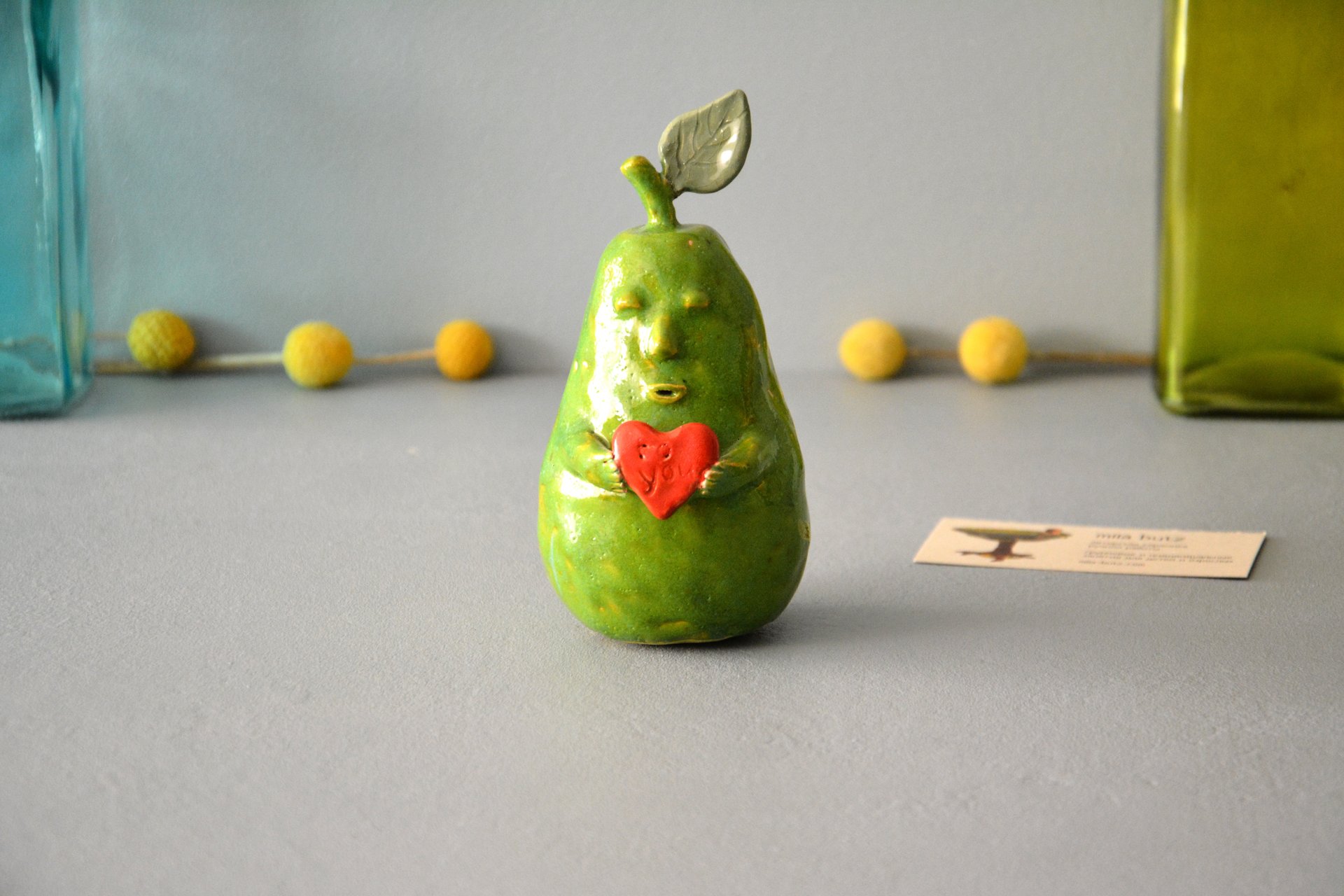 Pear with Love - Ceramic other figures, height - 12 cm, photo 1 of 5.