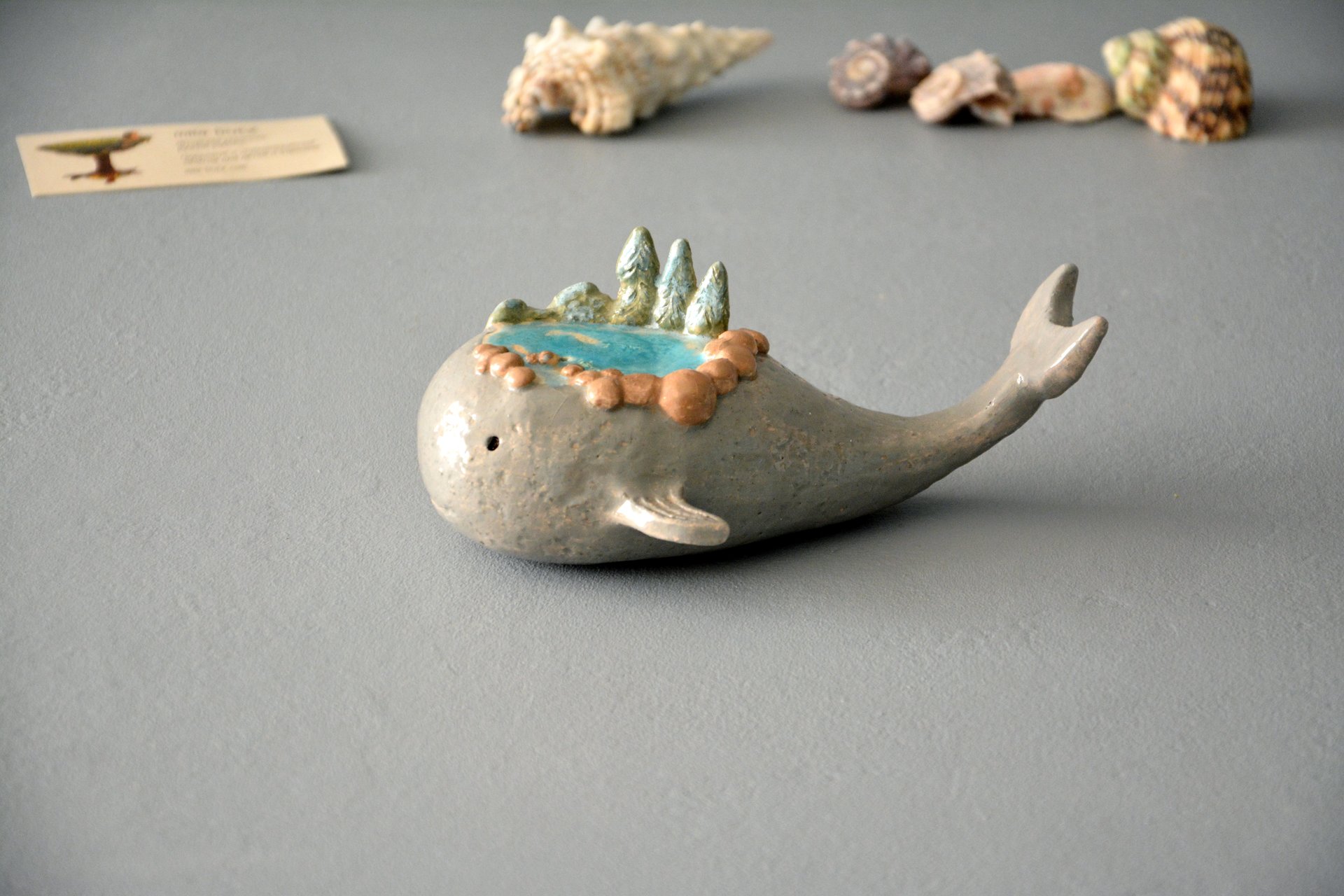 Little whale - Ceramic fishes, height - 5 cm, photo 5 of 5.