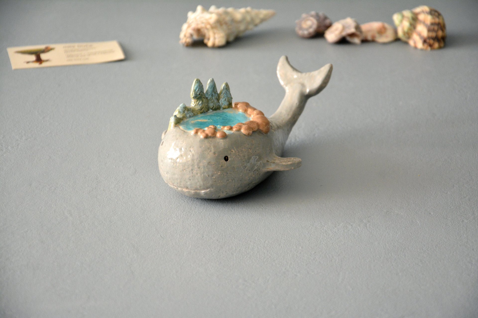 Little whale - Ceramic fishes, height - 5 cm, photo 1 of 5.