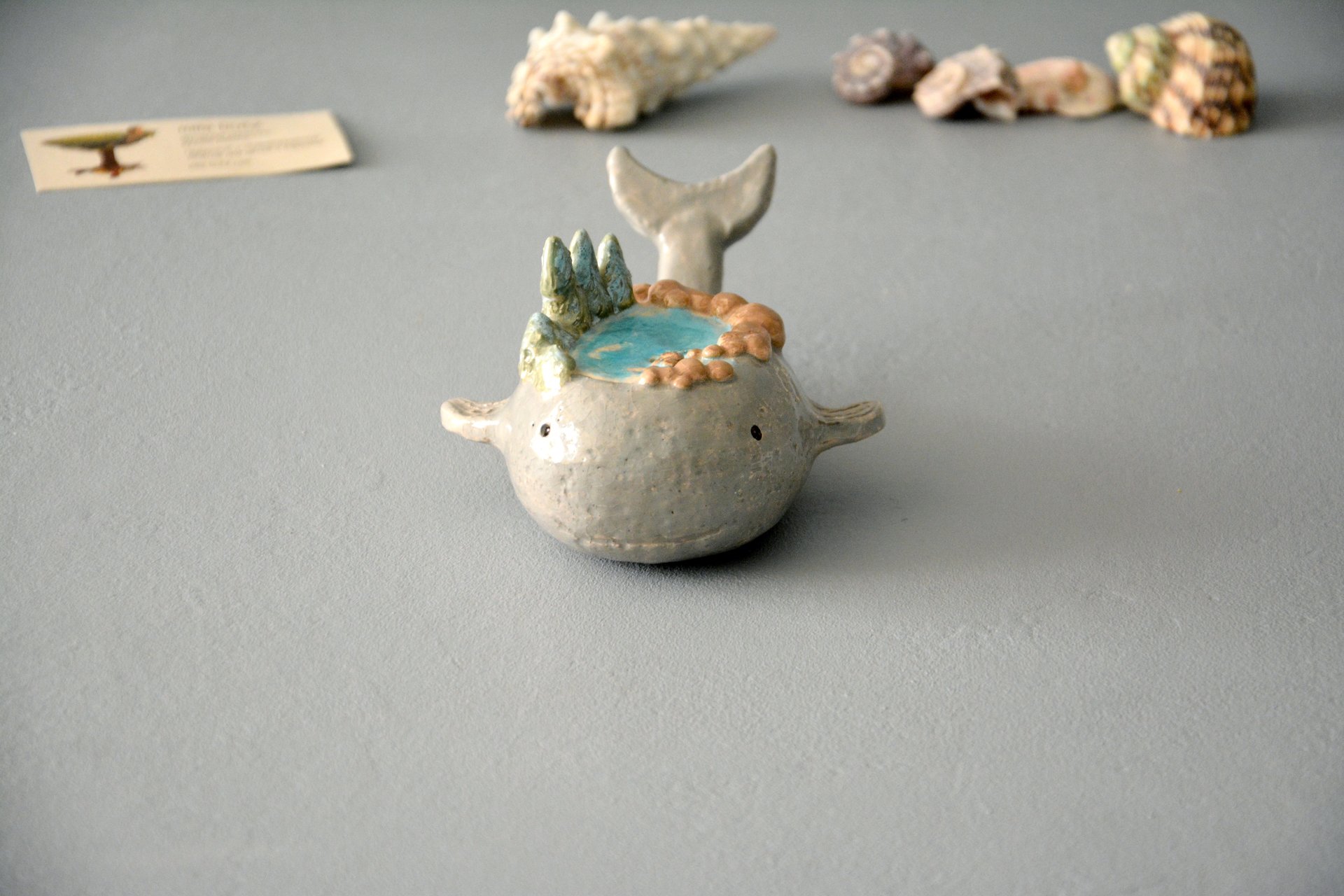 Little whale - Ceramic fishes, height - 5 cm, photo 3 of 5.