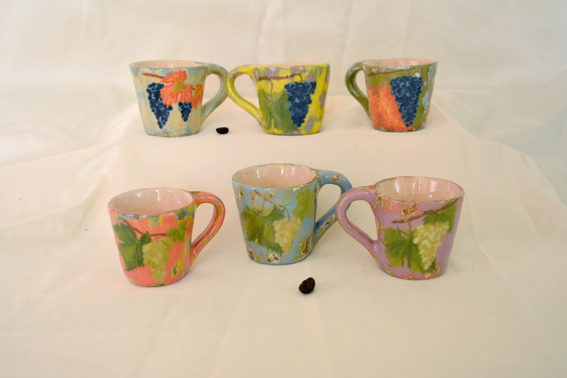 A set of coffee cups Bunch of grapes - Cups, glasses, mugs, height - 6 cm, volume - 100 ml, photo 1 of 1.